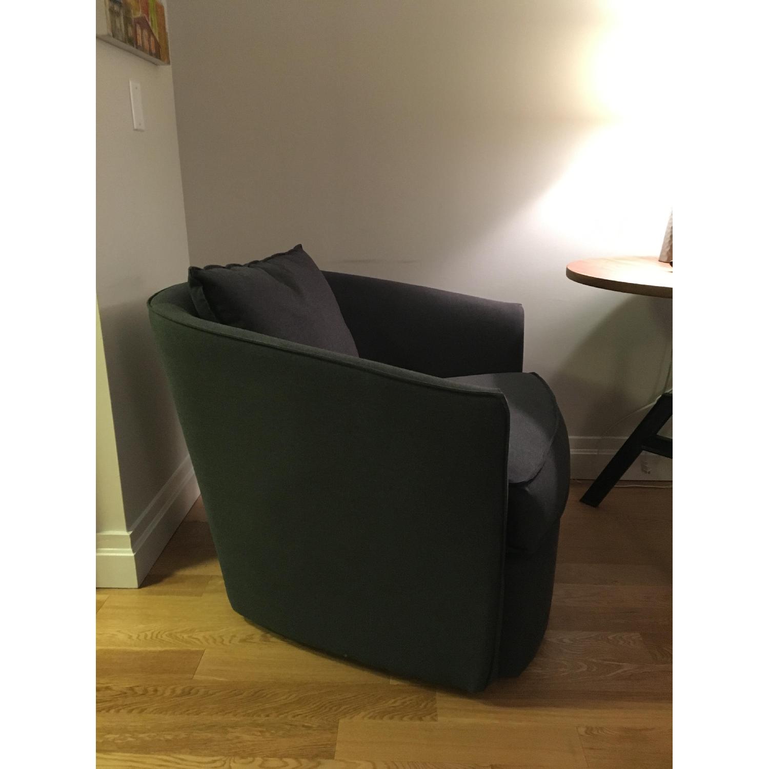 West Elm Gray Swivel Chair - image-2