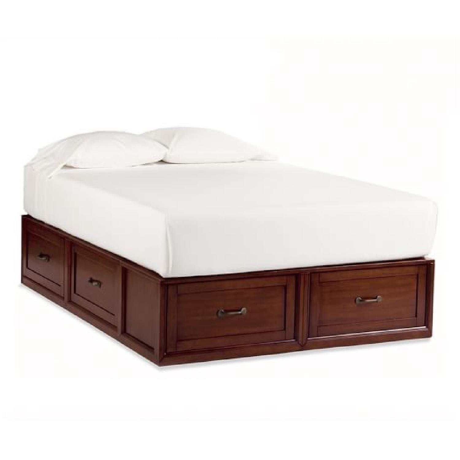 Pottery Barn Stratton King Size Bed w/ Storage Drawers - AptDeco