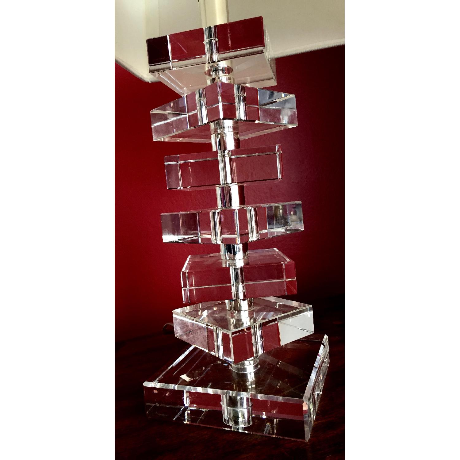 Vintage Stacked Crystal Table Lamp - image-3