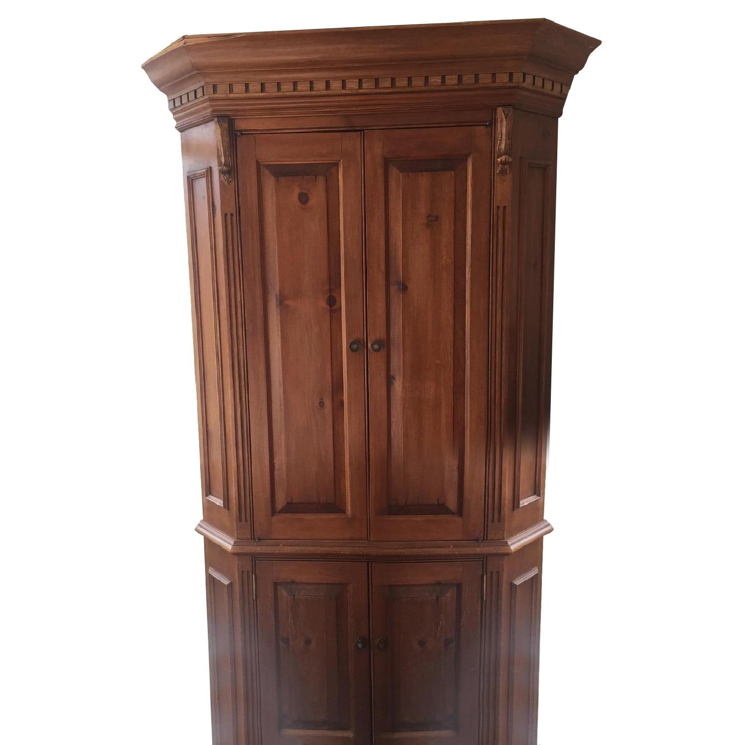 Custom Pine Corner Armoire AptDeco