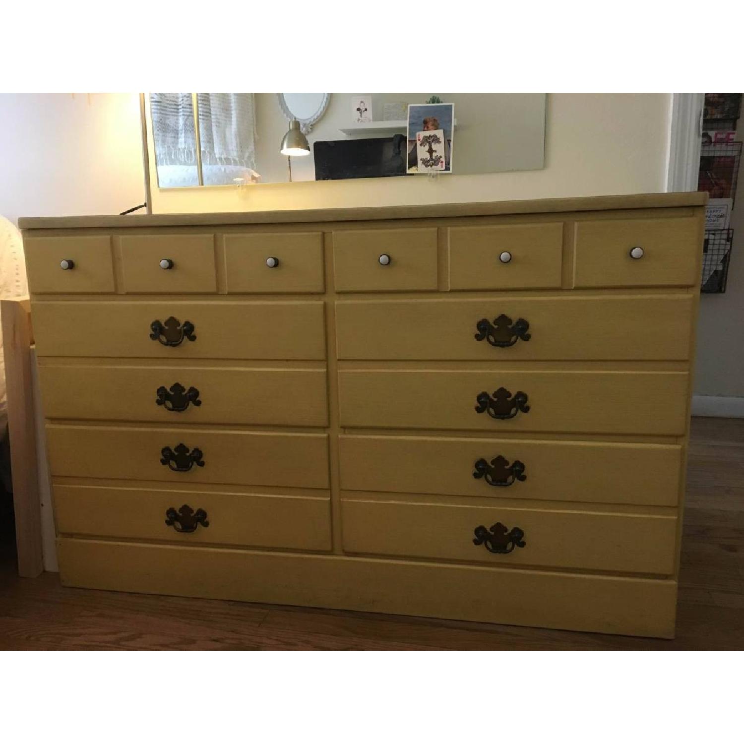 Ethan Allen Vintage 6-Drawer Yellow Dresser - image-2