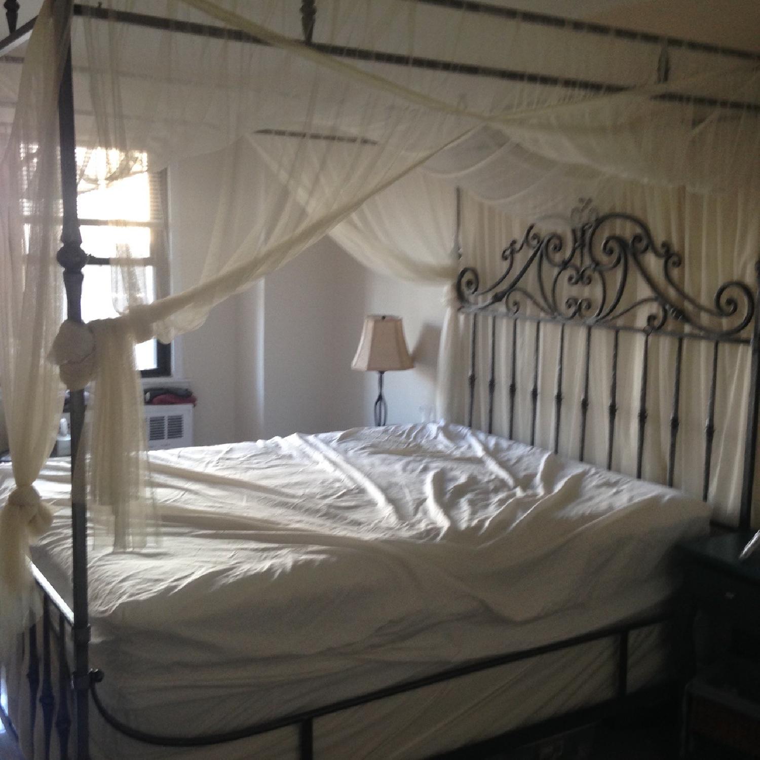 Bloomingdale's Artistica San Marco Wrought Iron Canopy Queen Bed Frame