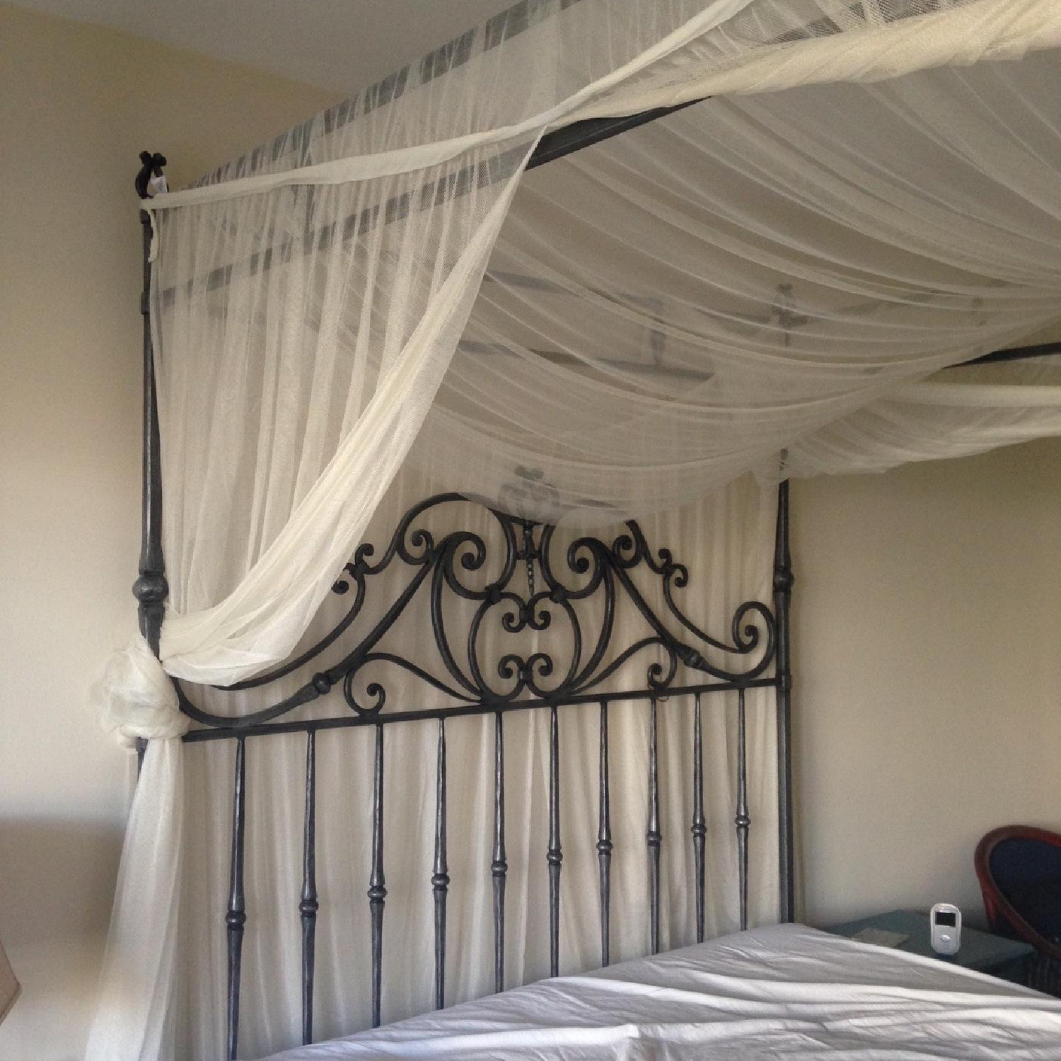 Bloomingdale's Artistica San Marco Wrought Iron Canopy Queen Bed Frame