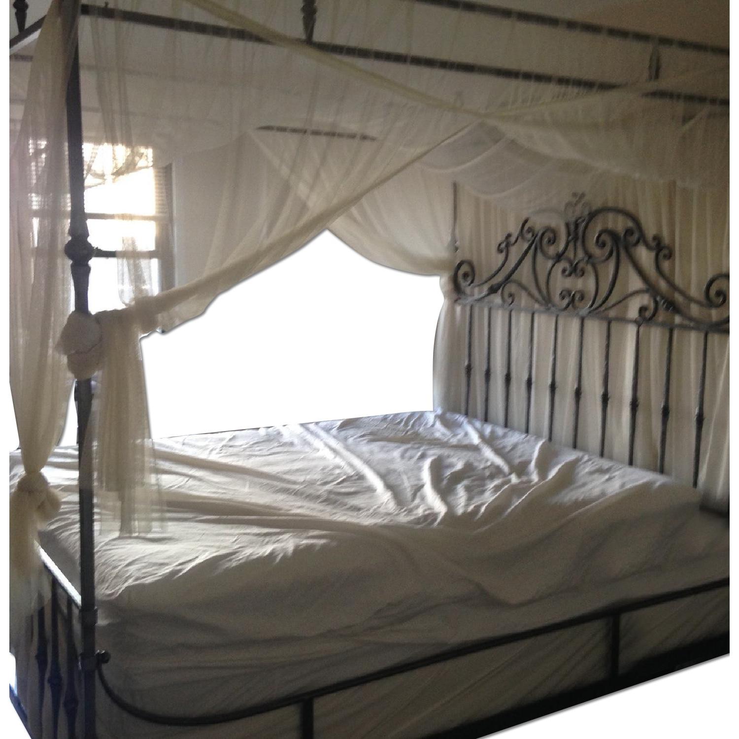 Bloomingdale's Artistica San Marco Wrought Iron Canopy Queen Bed Frame - image-0