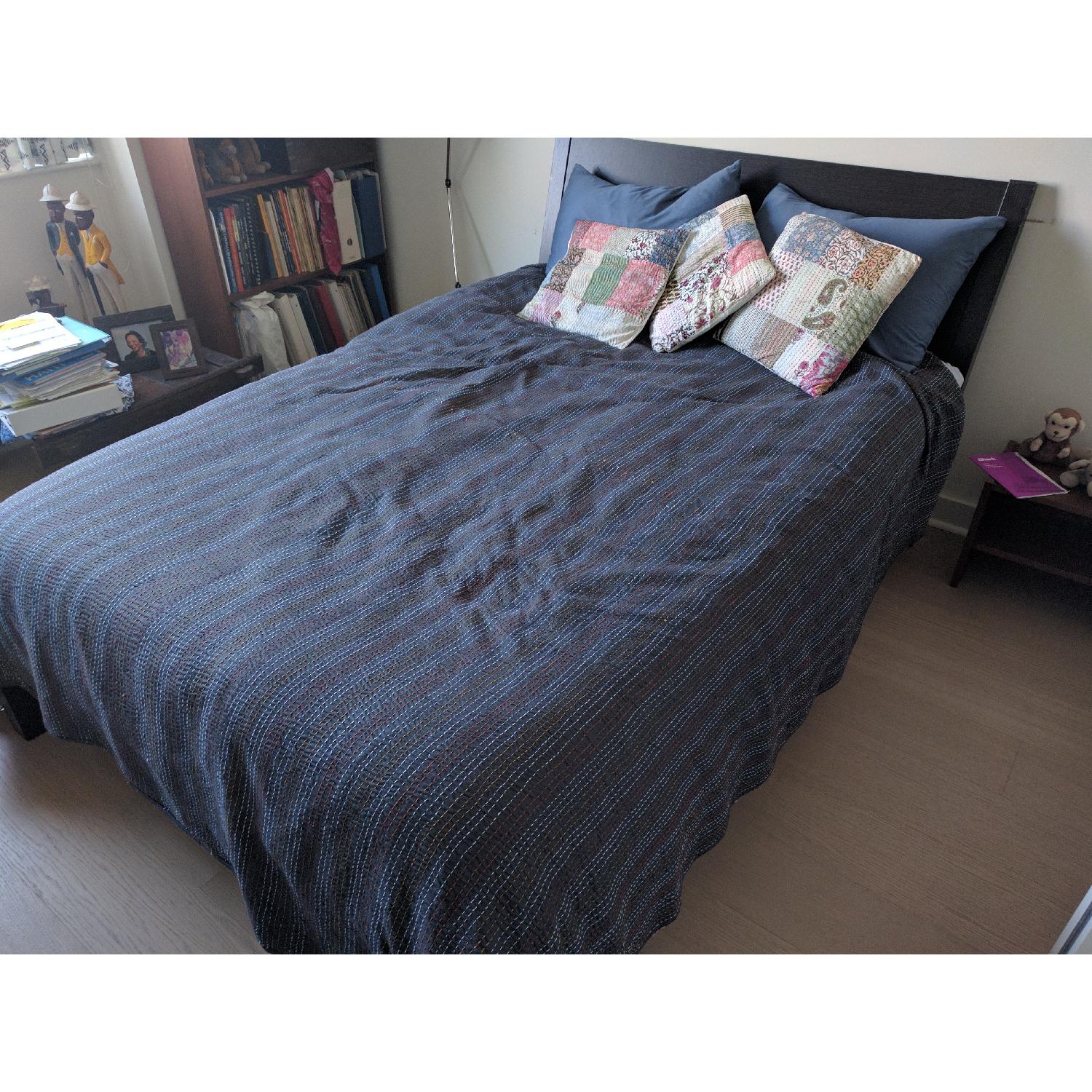 Ikea Nyvoll Full Size Bed Frame + 2 Bedside Tables AptDeco