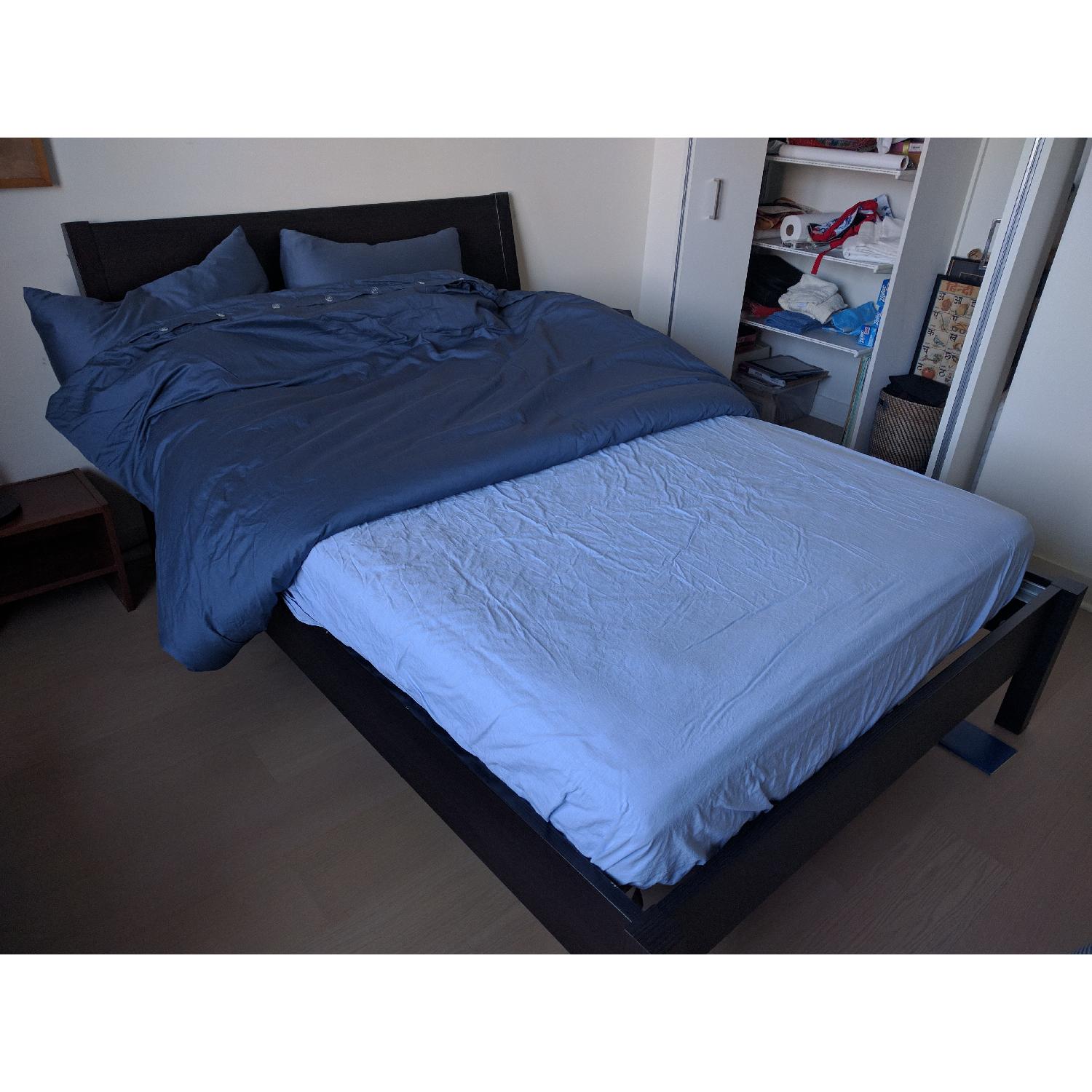 Ikea Nyvoll Full Size Bed Frame + 2 Bedside Tables AptDeco