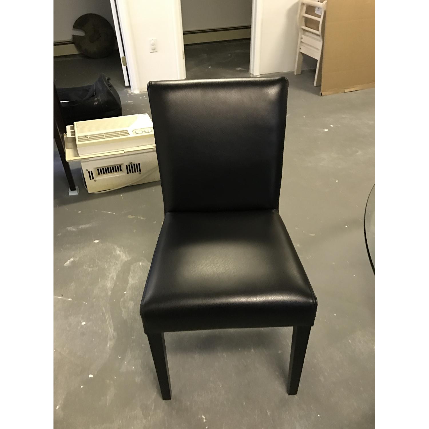 Crate & Barrel Lowe Chocolate Leather Dining Chair - image-2