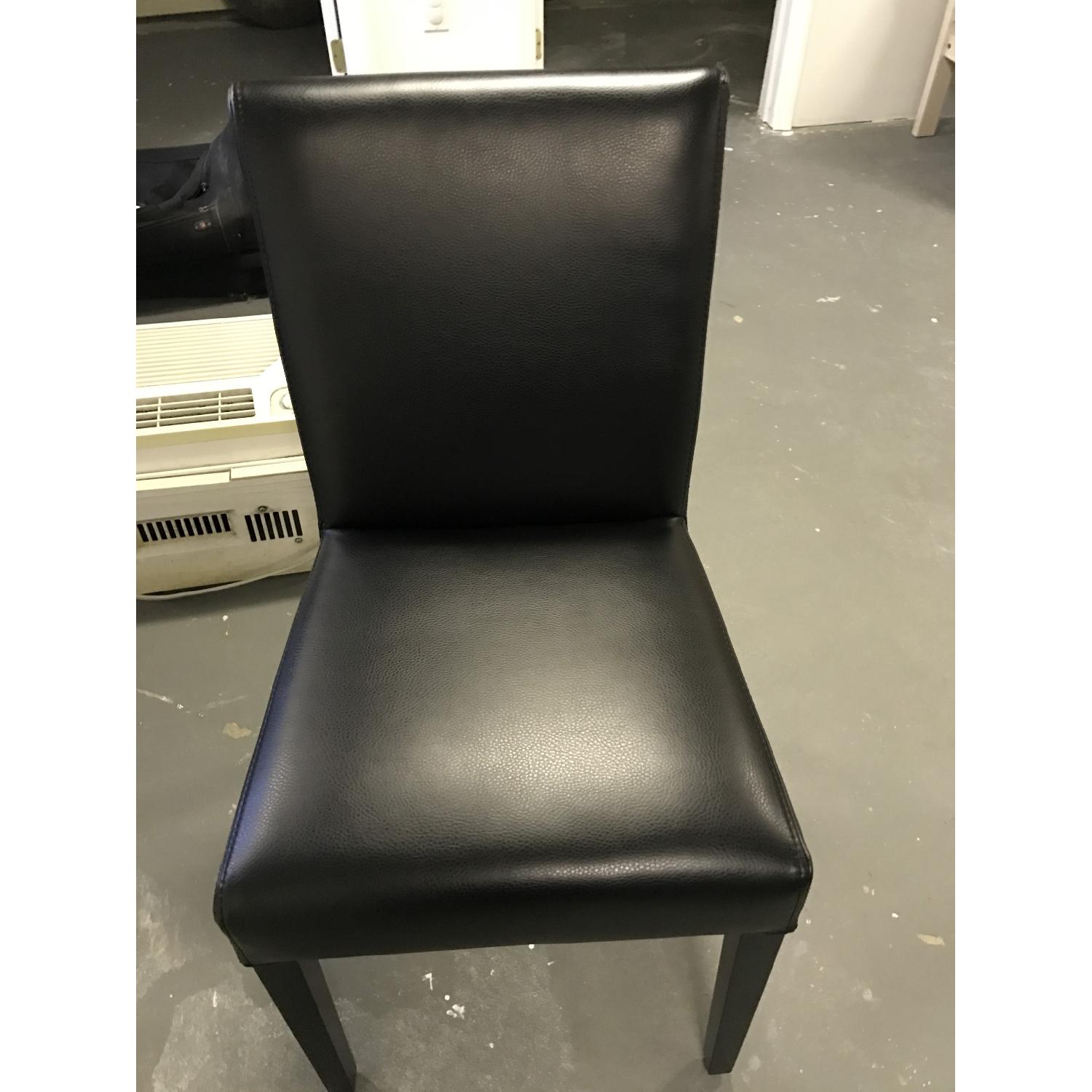 Crate & Barrel Lowe Chocolate Leather Dining Chair - image-3