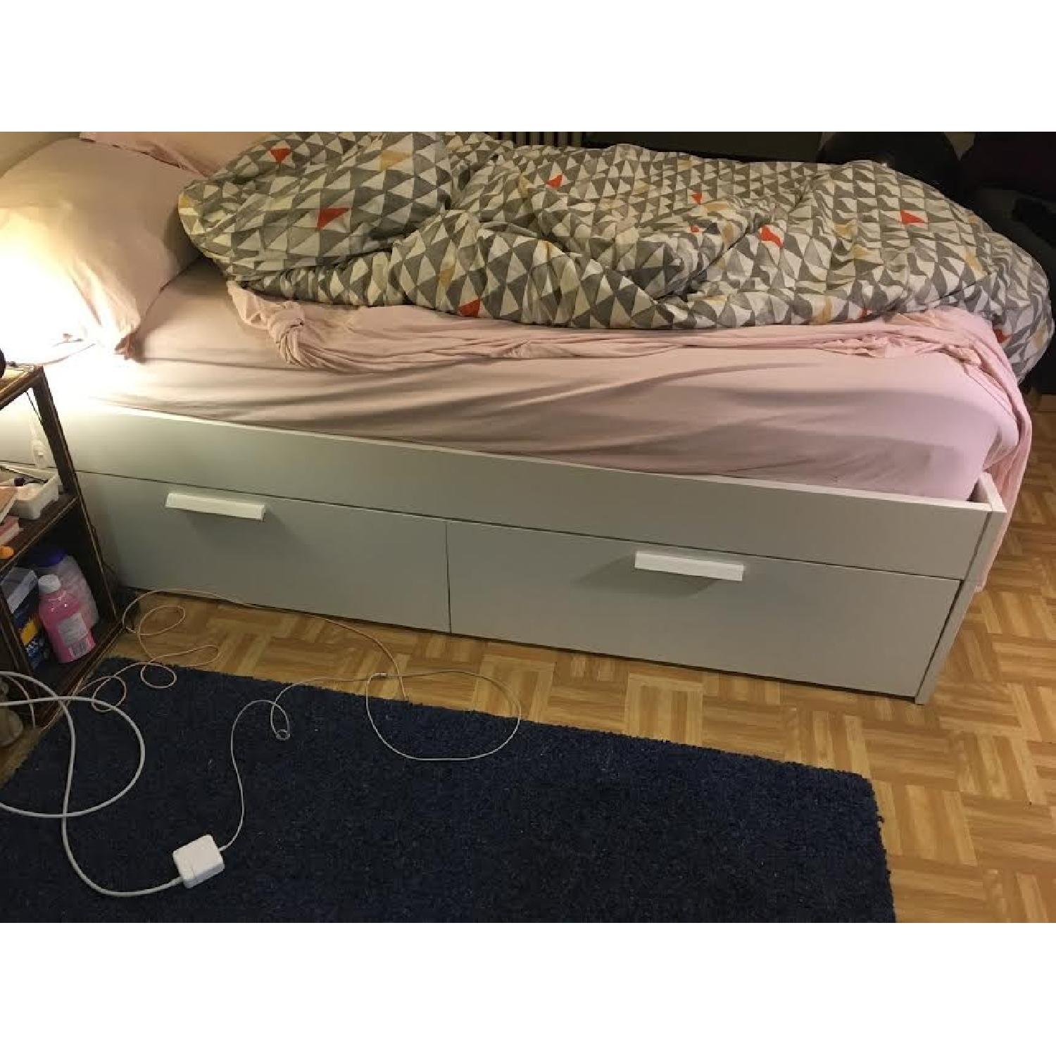 Ikea Brimnes Full Size Storage Bed Frame AptDeco