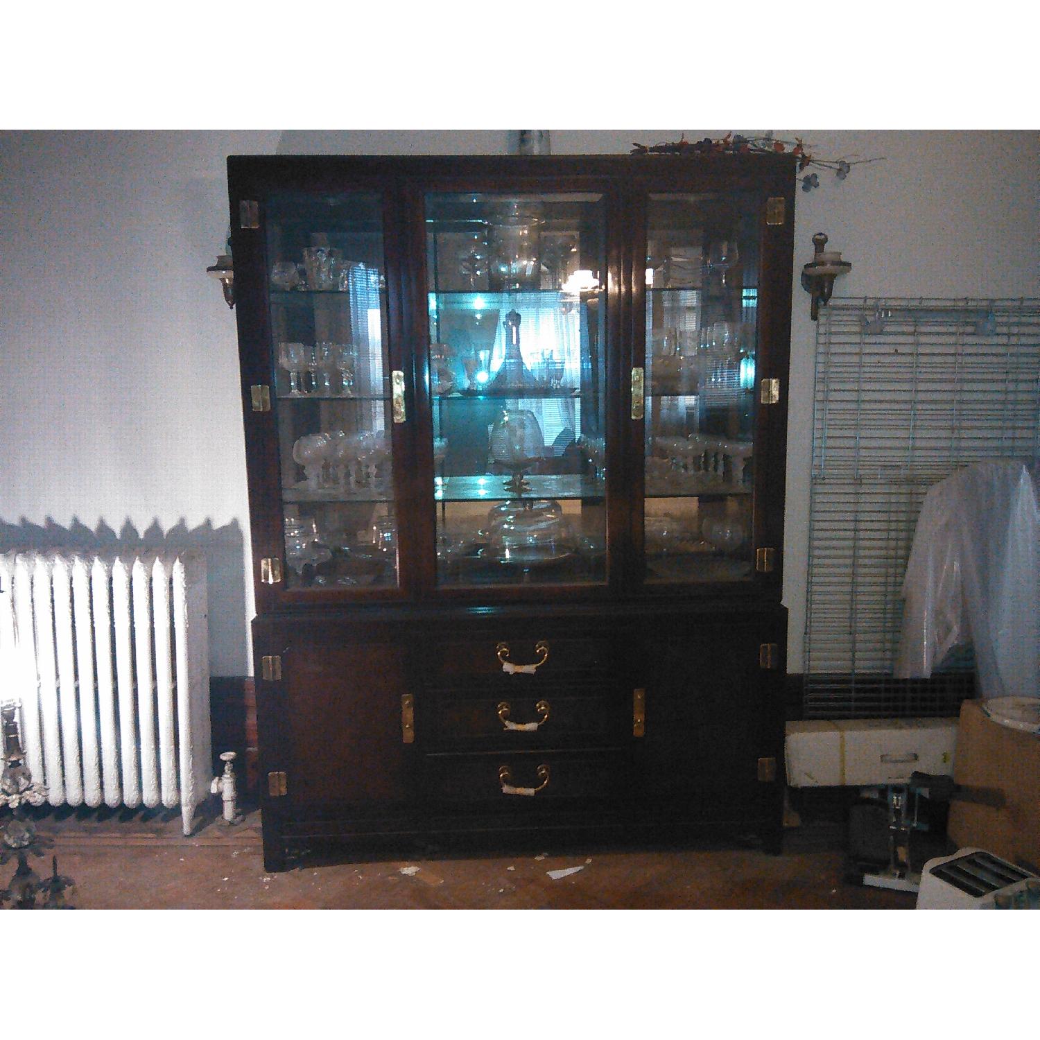 White Furniture Company Dining Table w/ 6 Chairs + China + Bar