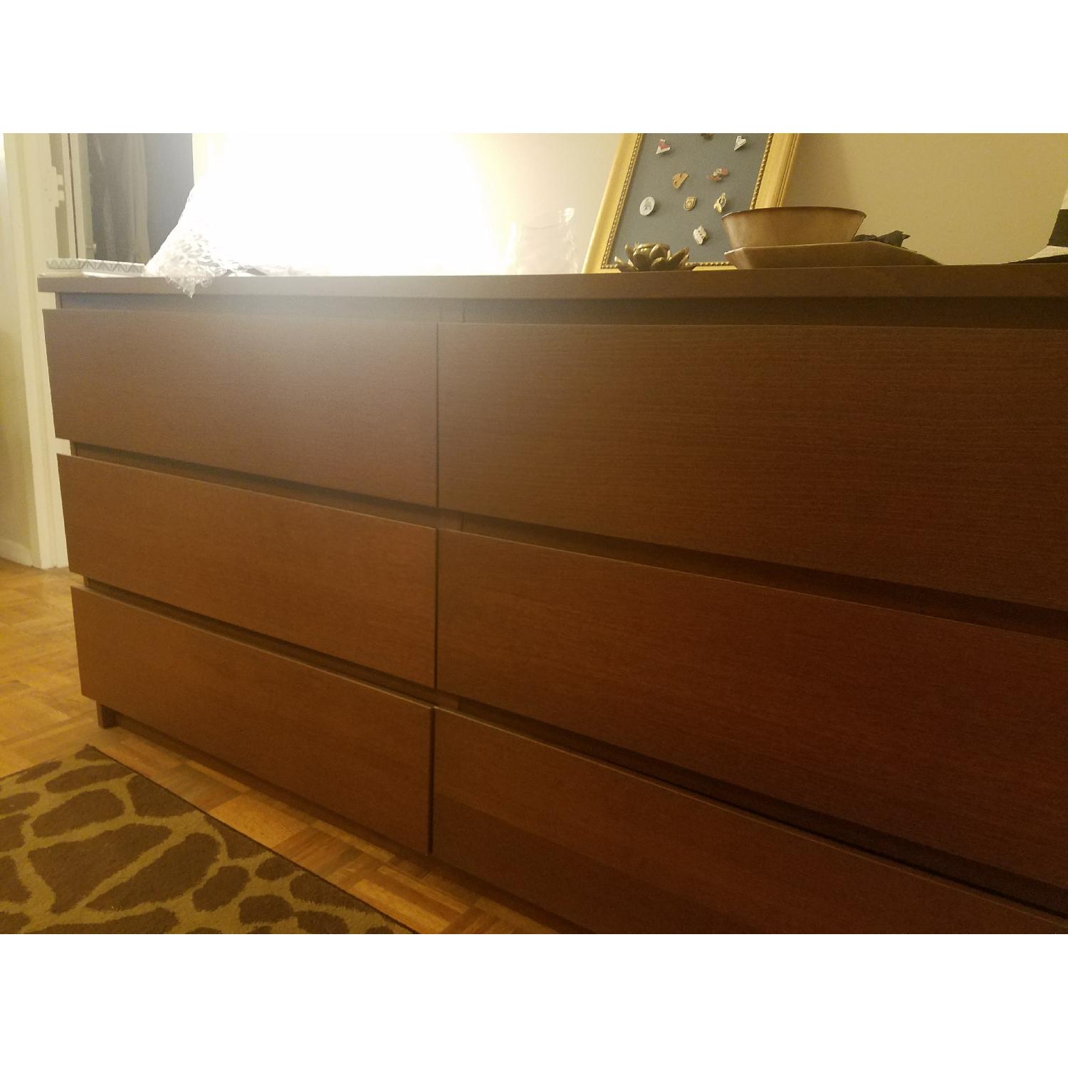 Ikea Malm 6-Drawer Dresser in Warm Medium Brown - image-1