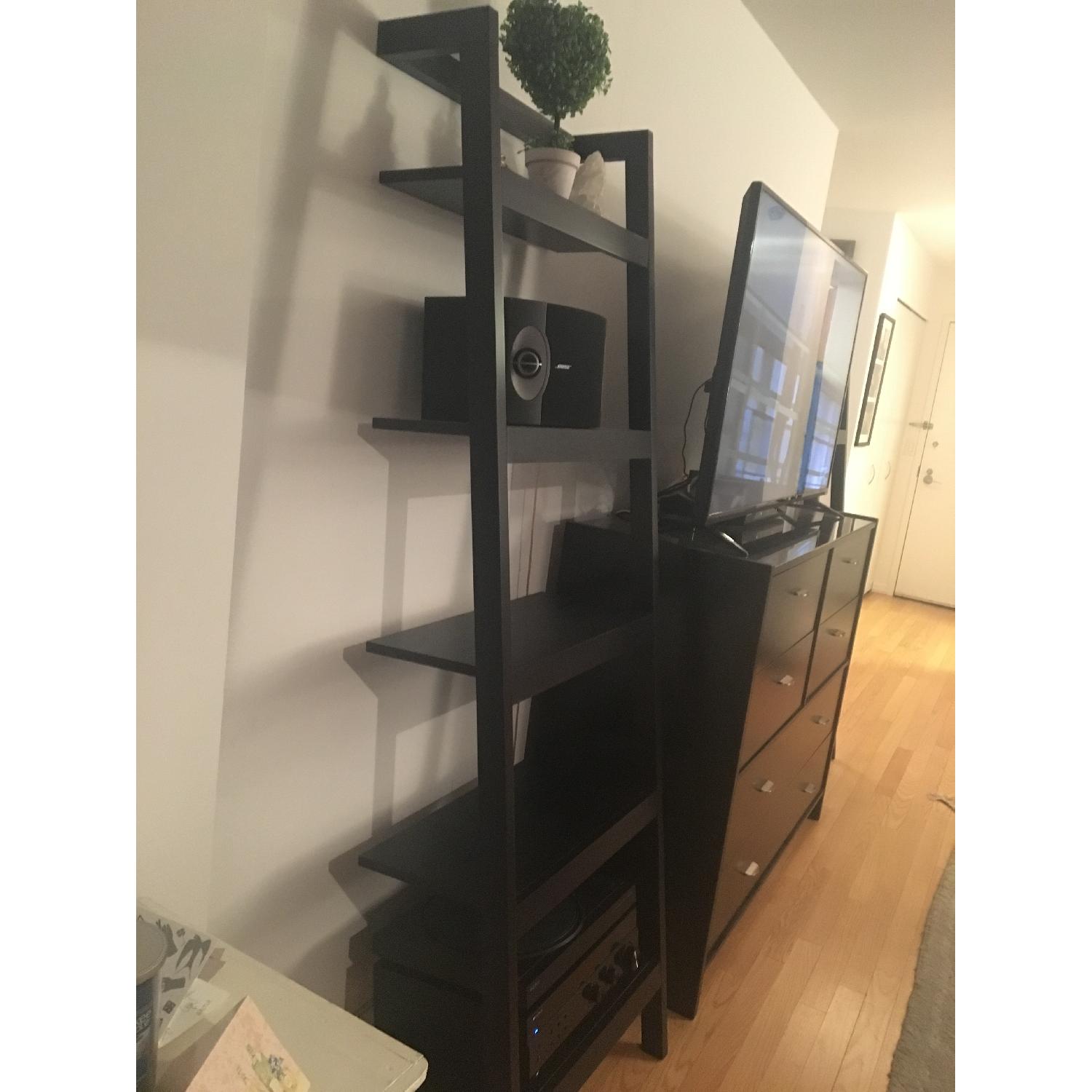 Sawyer Mocha Leaning Bookcase - image-3