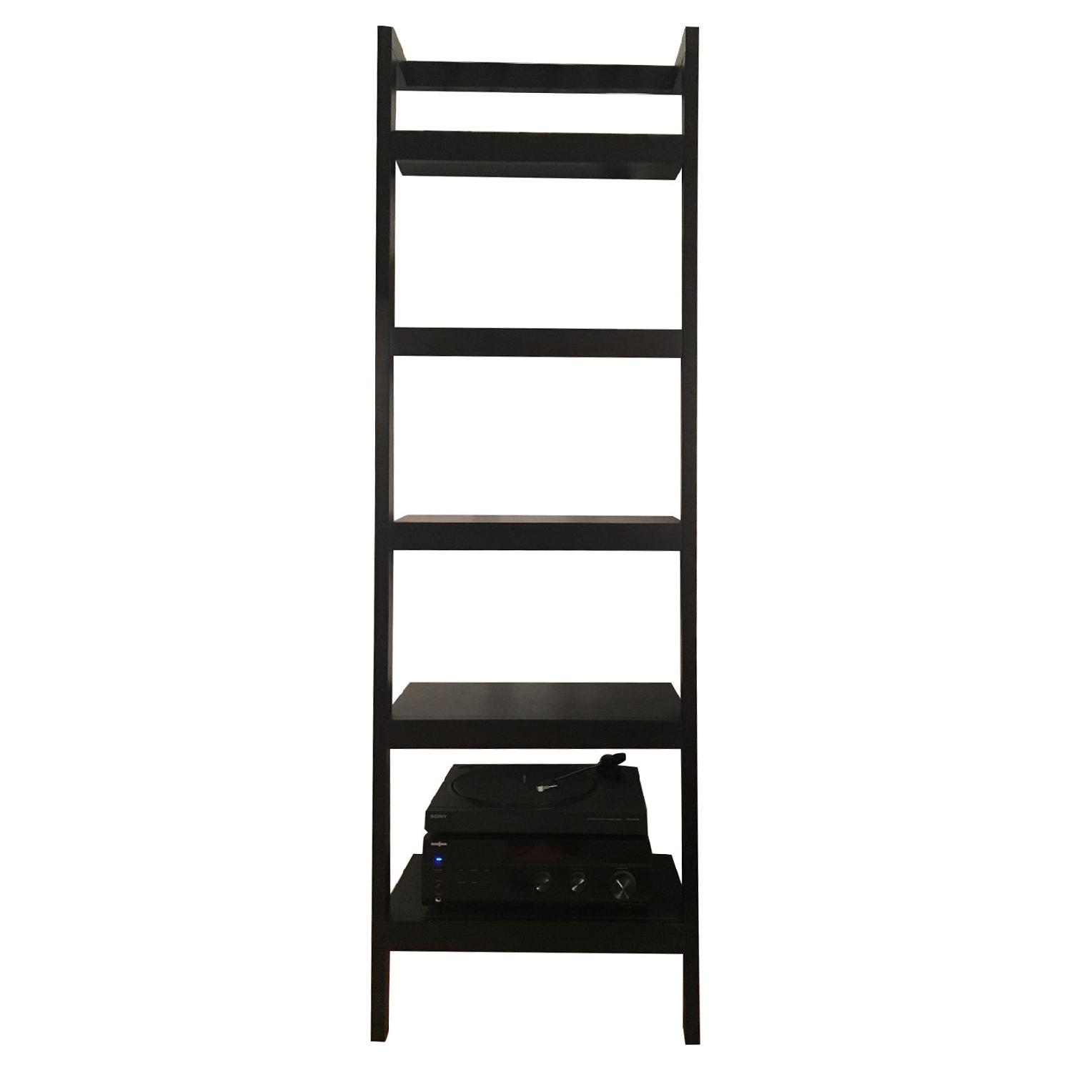 Sawyer Mocha Leaning Bookcase - image-0