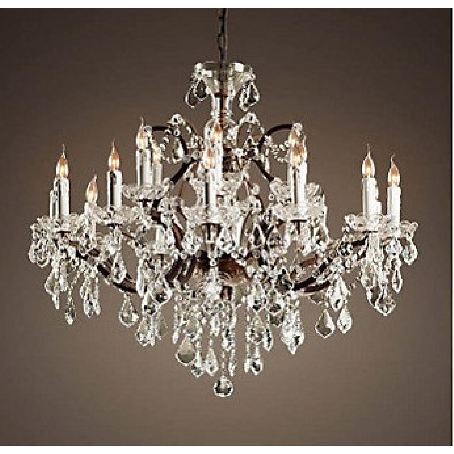 Restoration Hardware 19th C. Rococo Iron & Crystal Chandelier Large - image-2