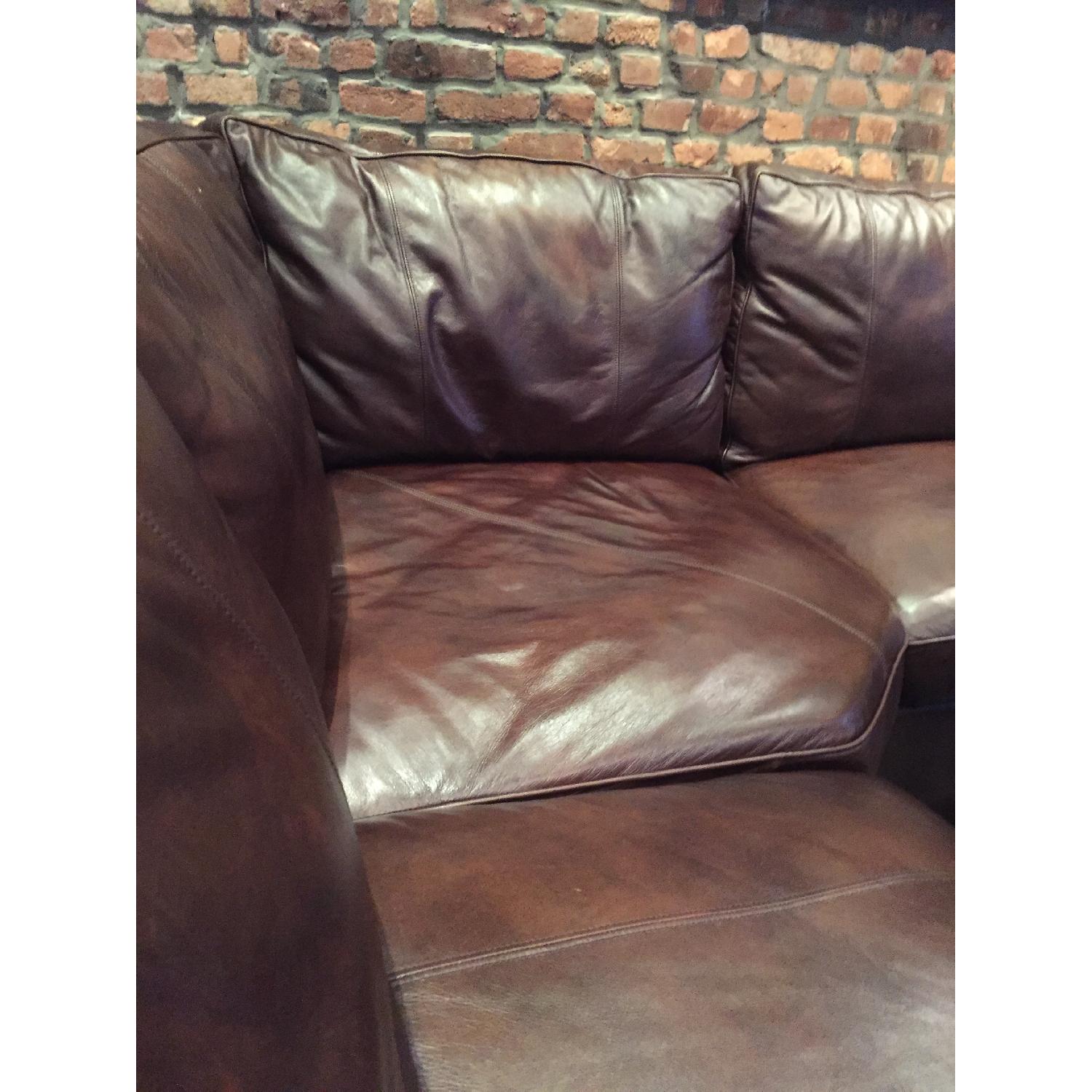 Raymour & Flanigan Emery 3-Piece Leather Sectional Sofa w/ Full Sleeper - image-14