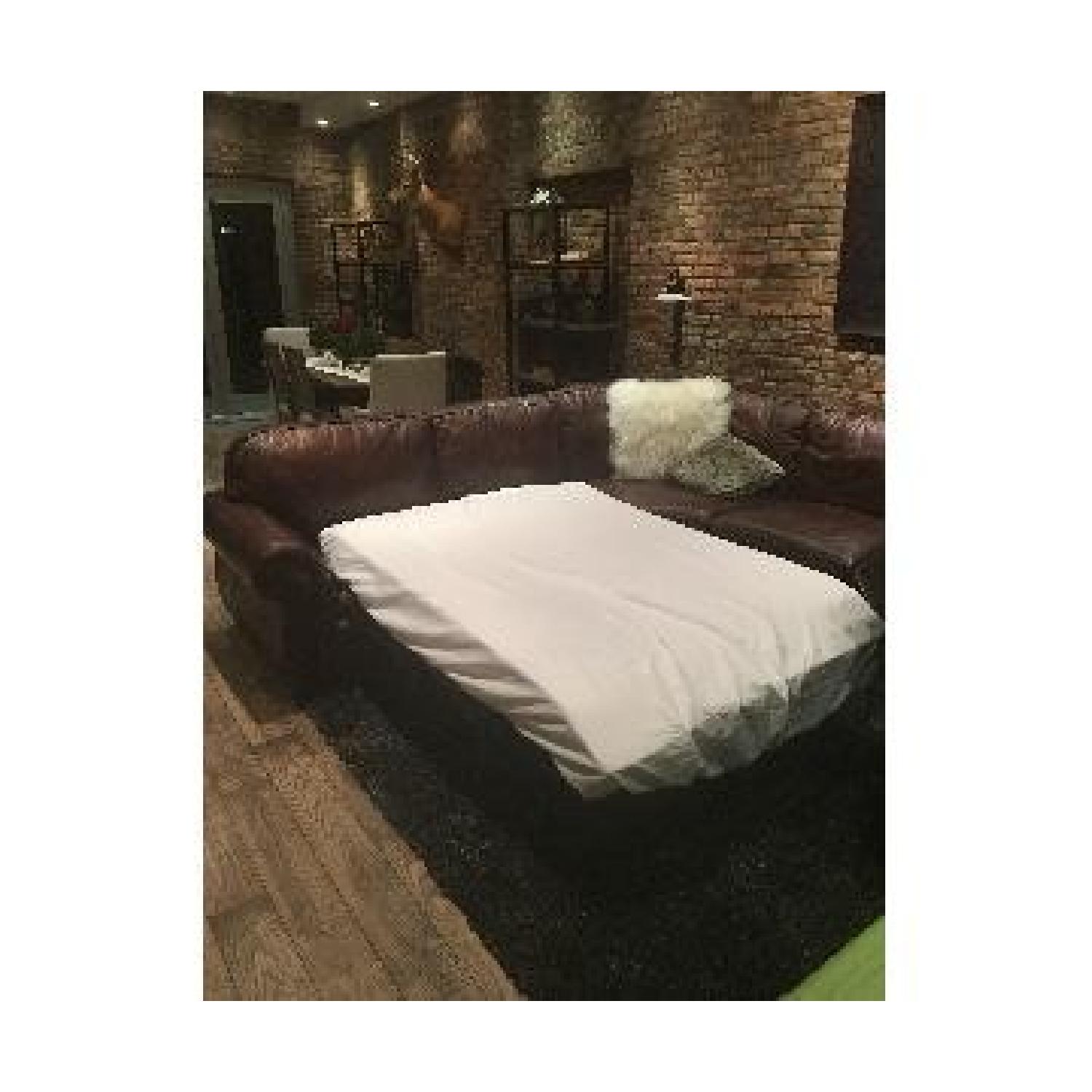 Raymour & Flanigan Emery 3-Piece Leather Sectional Sofa w/ Full Sleeper - image-16