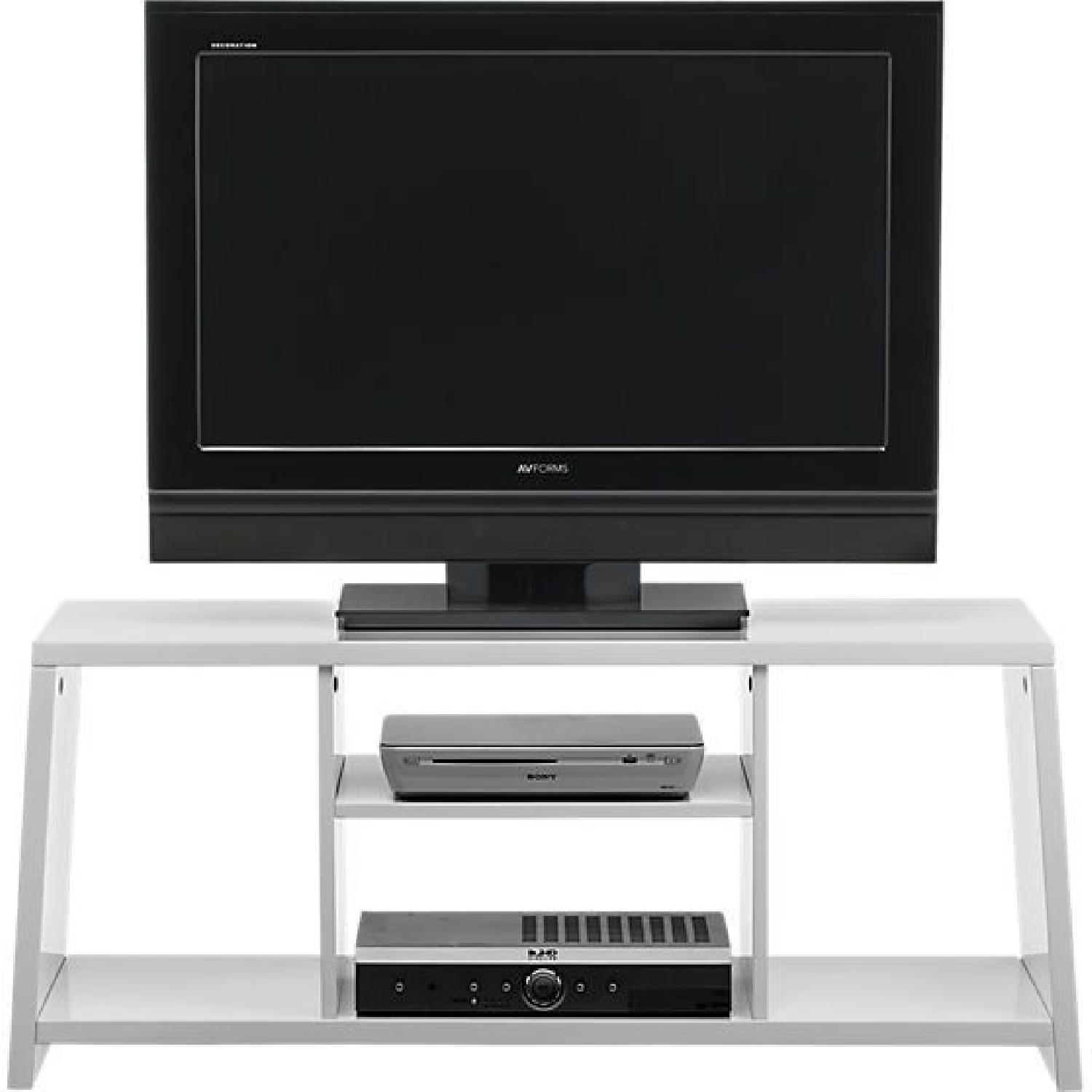 CB2 White TV Stand/Storage Unit - image-1