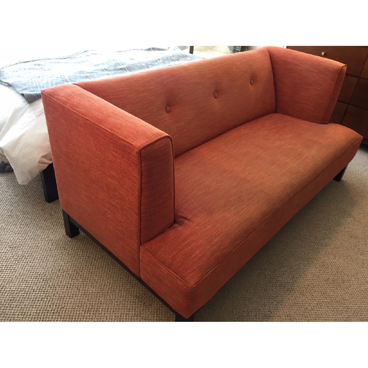 Crate & Barrel Orange Sofa - image-2
