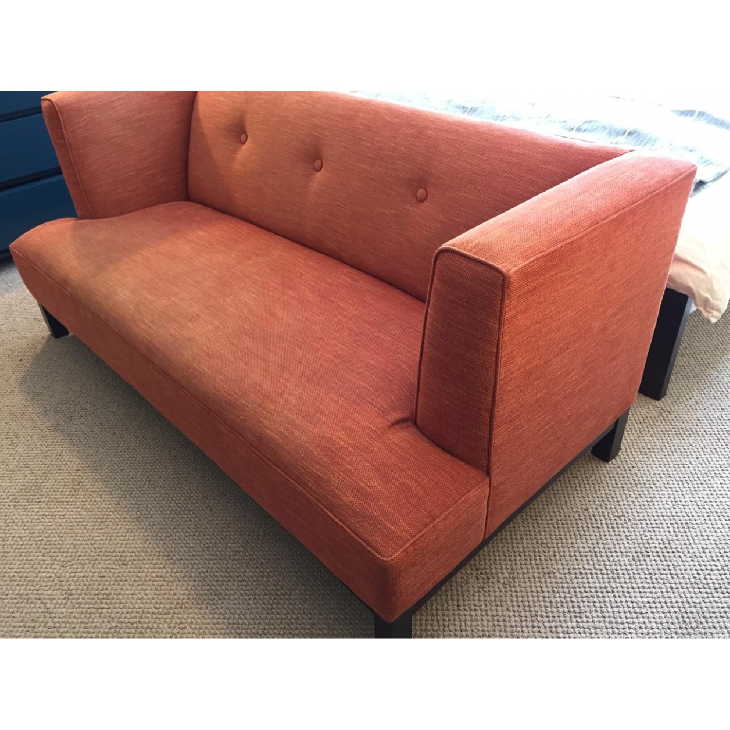 Crate & Barrel Orange Sofa - image-3