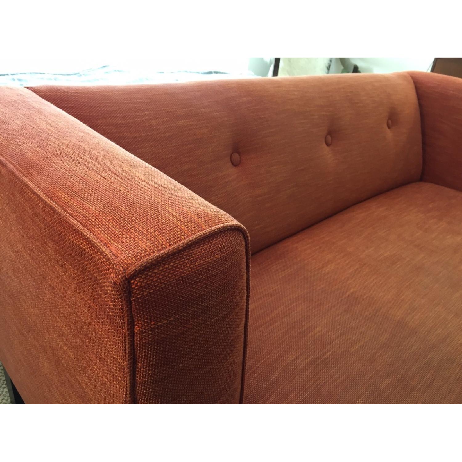 Crate & Barrel Orange Sofa - image-4
