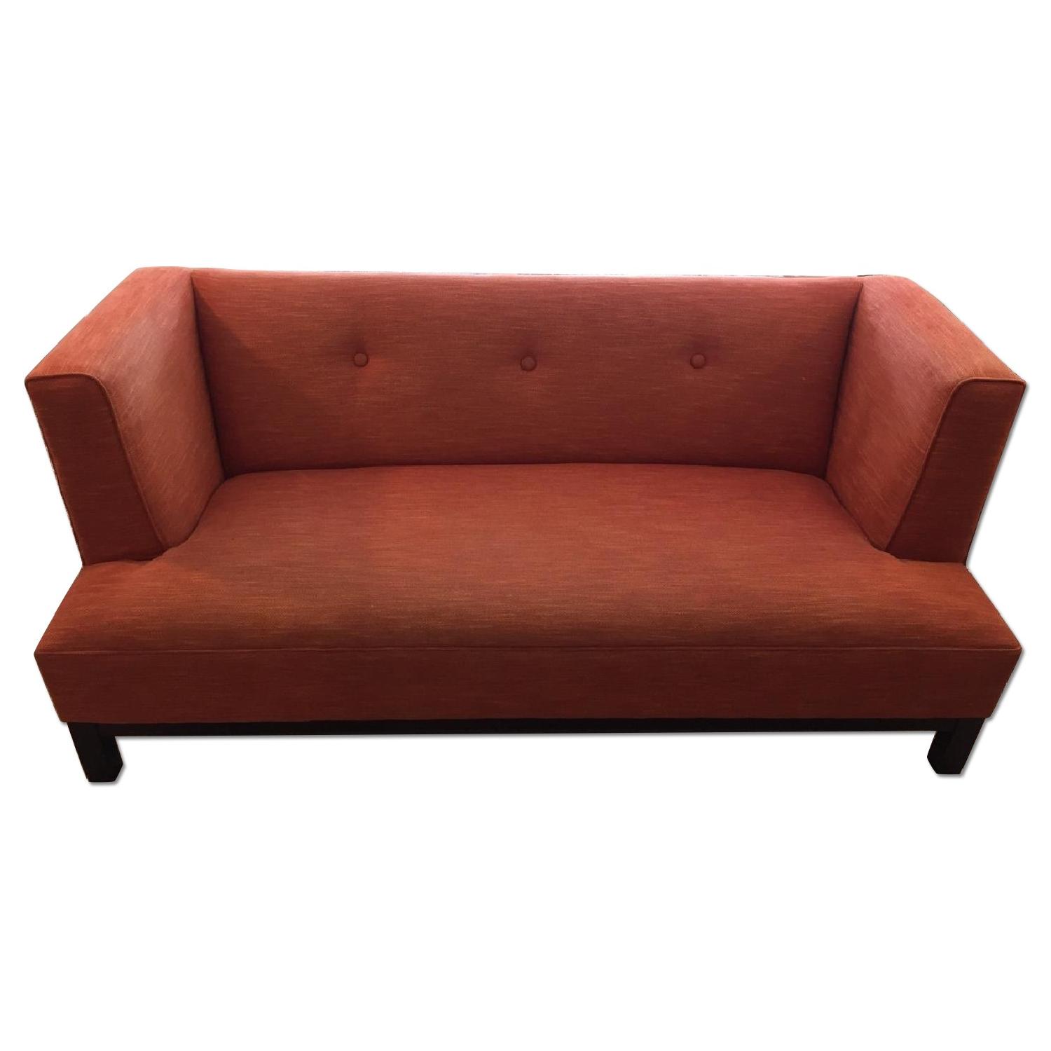 Crate & Barrel Orange Sofa - image-0