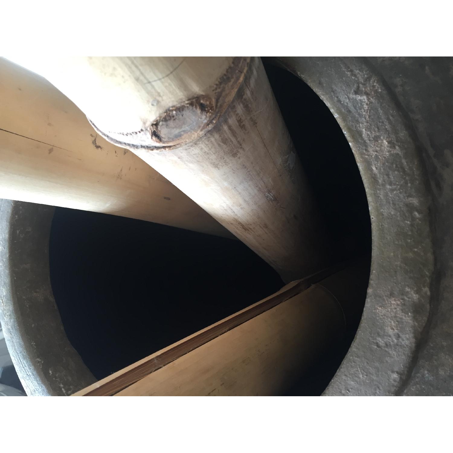 Crate & Barrel Ceramic Vase w/ 3 Bamboo Sticks - image-4