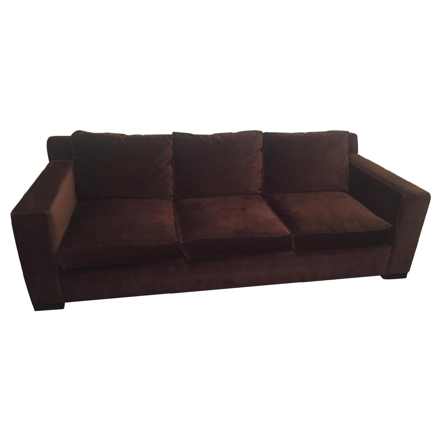 ABC Carpet and Home Brown Velvet Sofa - image-0