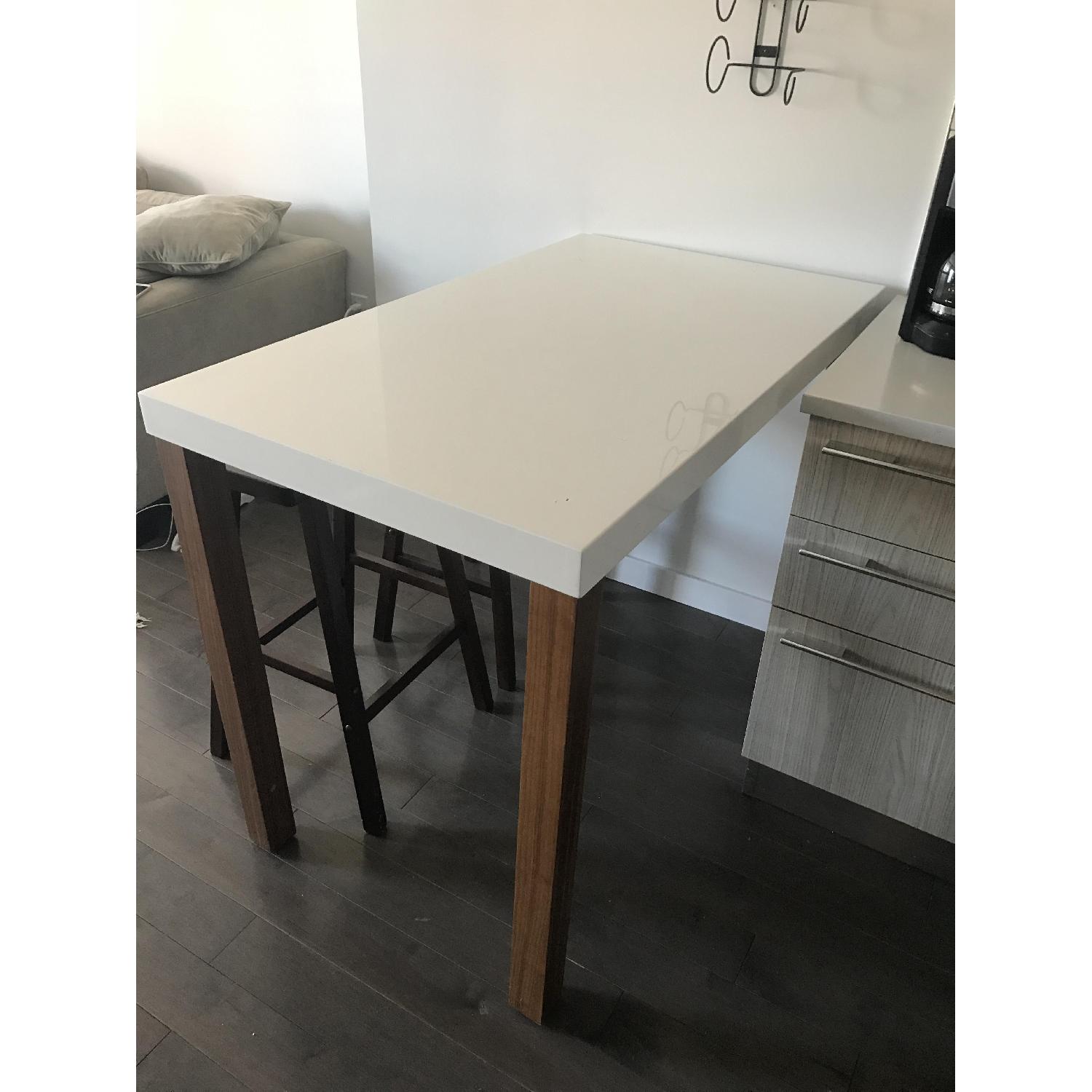 Crate & Barrel High Top Table w/ 2 Stools AptDeco