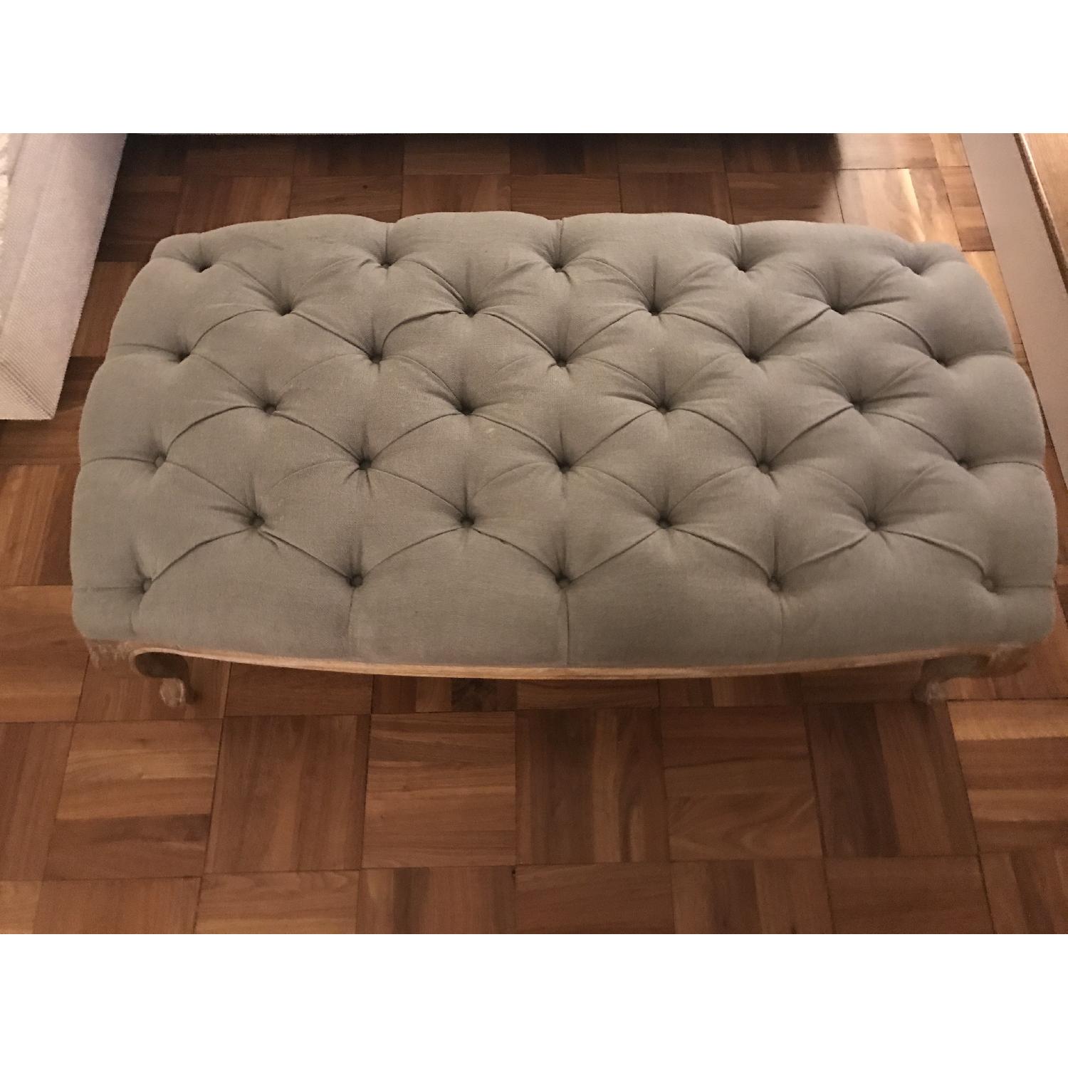 Ballard Design Ottoman in Grey Wood - image-1