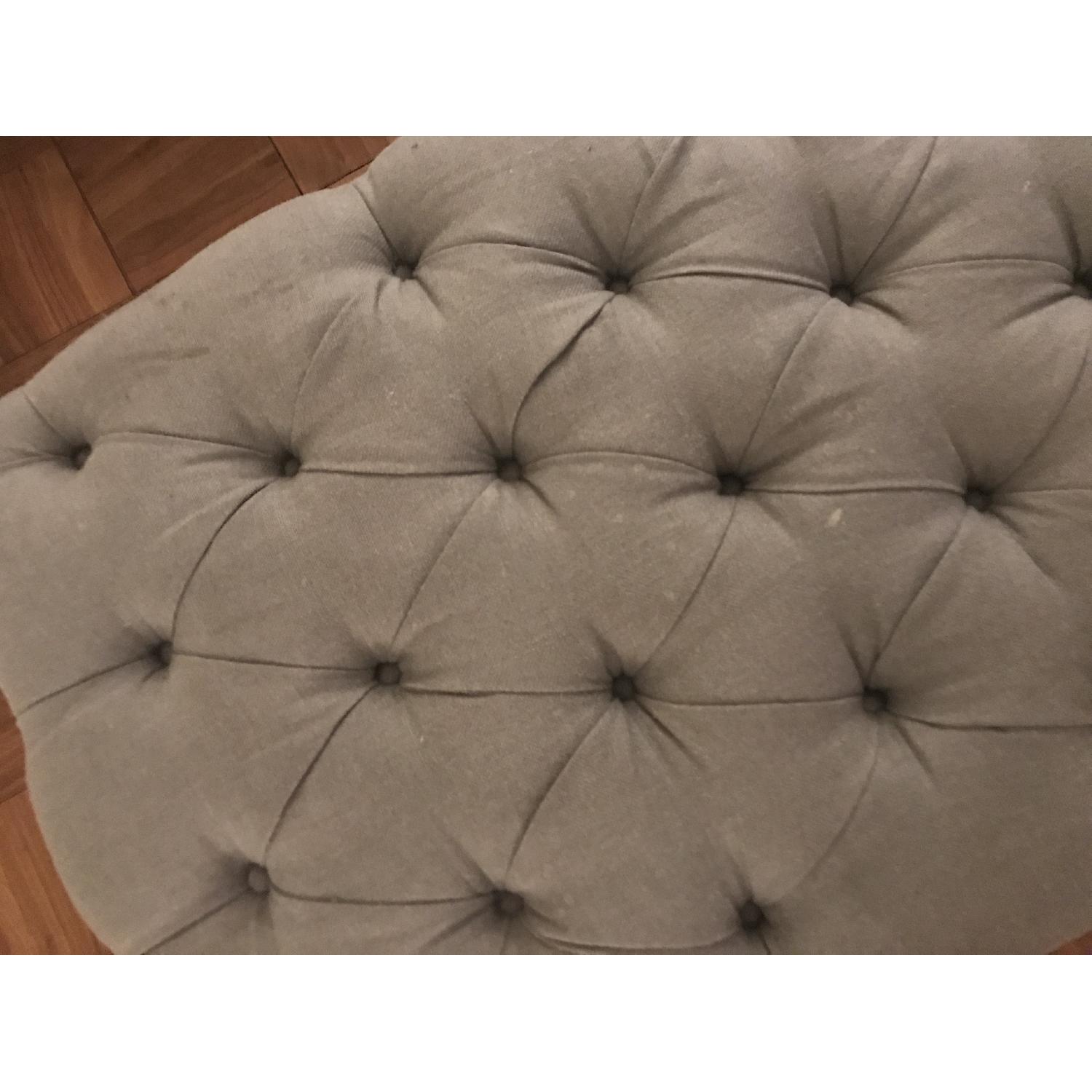 Ballard Design Ottoman in Grey Wood - image-2