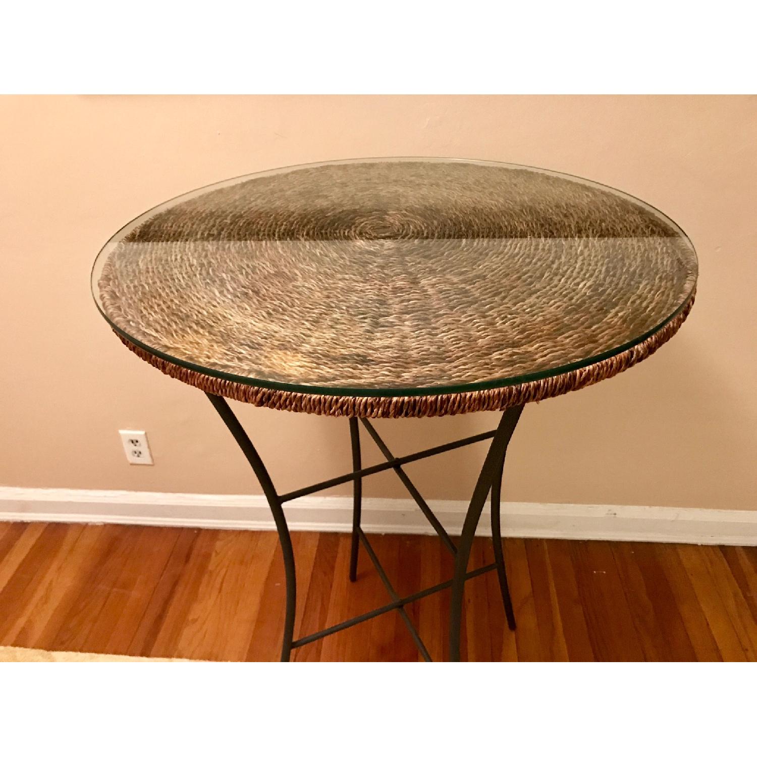 Pier 1 Glass Top Pub Table w/ Bar Stools - image-5