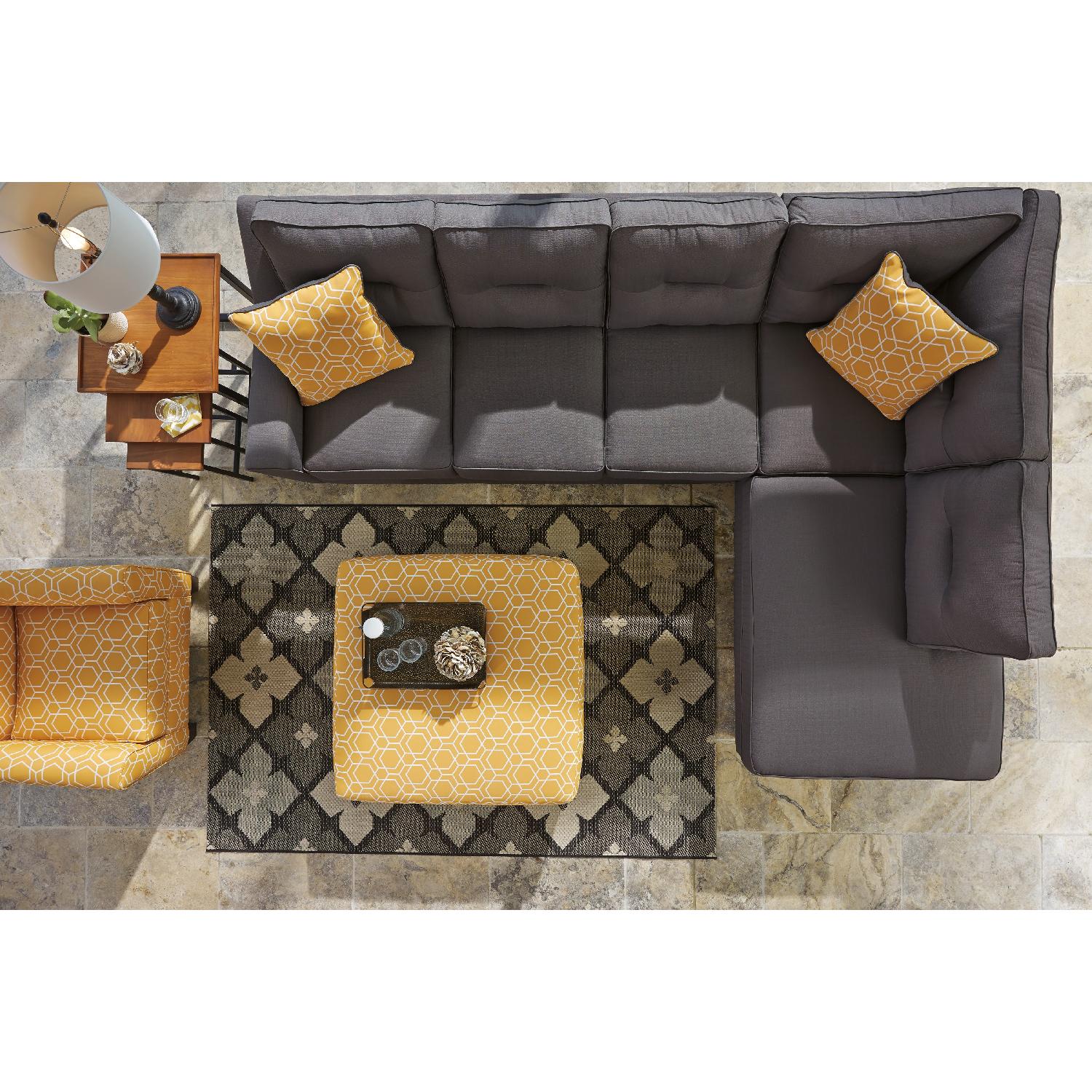 Ashley Kirwin Nuvella 2 Piece Sectional Fabric In Grey Aptdeco