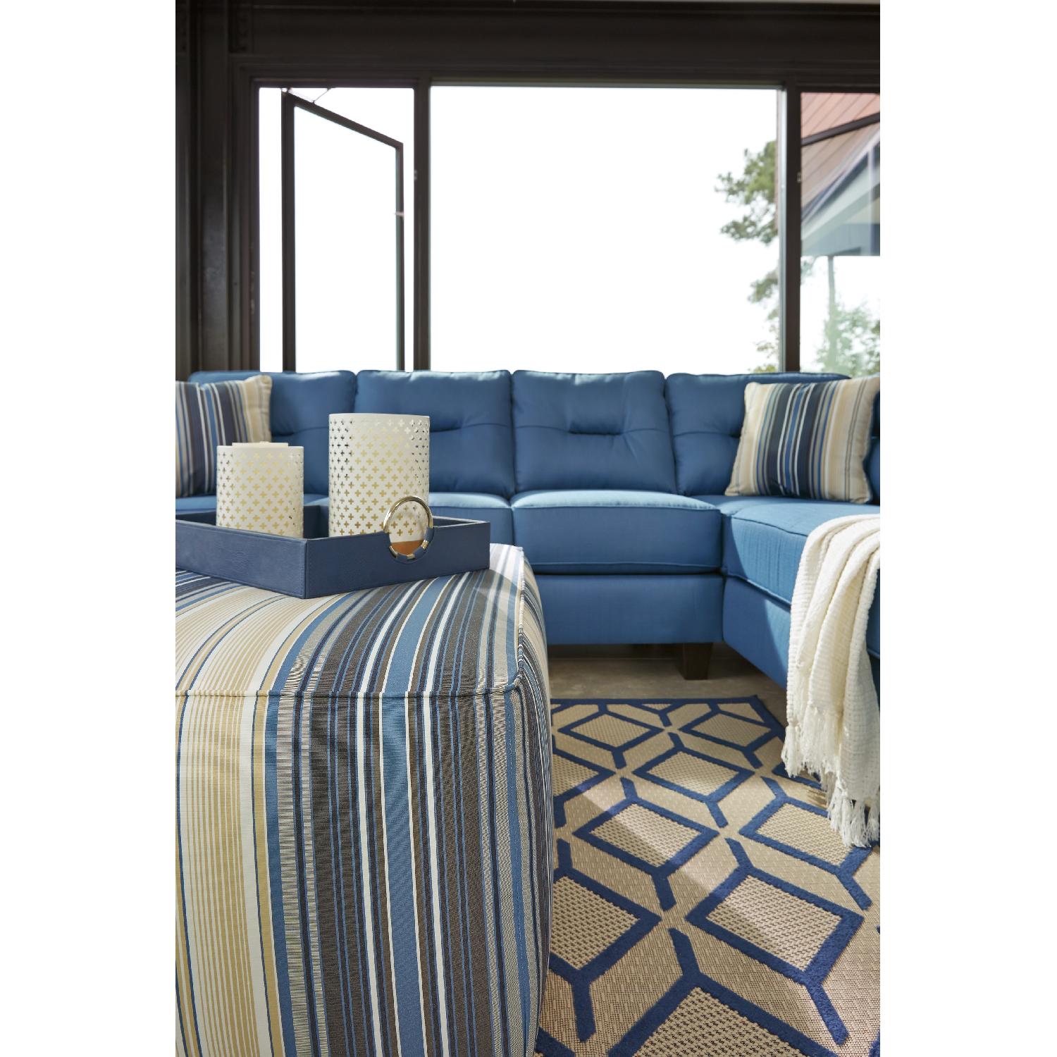 Ashley Kirwin Nuvella Contemporary 2 Piece Sectional in Blue - image-5