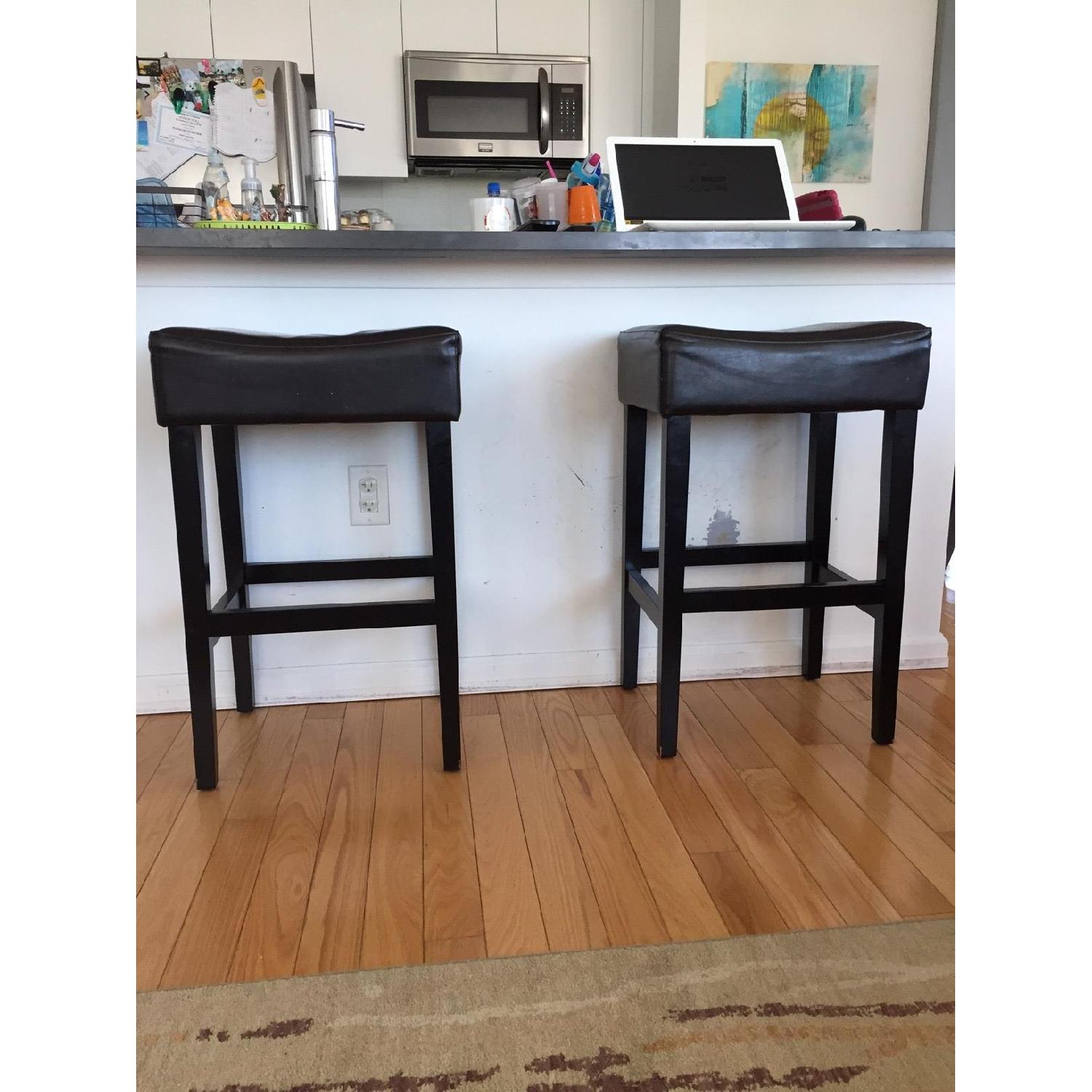 Christopher Knight Home Leather Backless Barstools - image-2