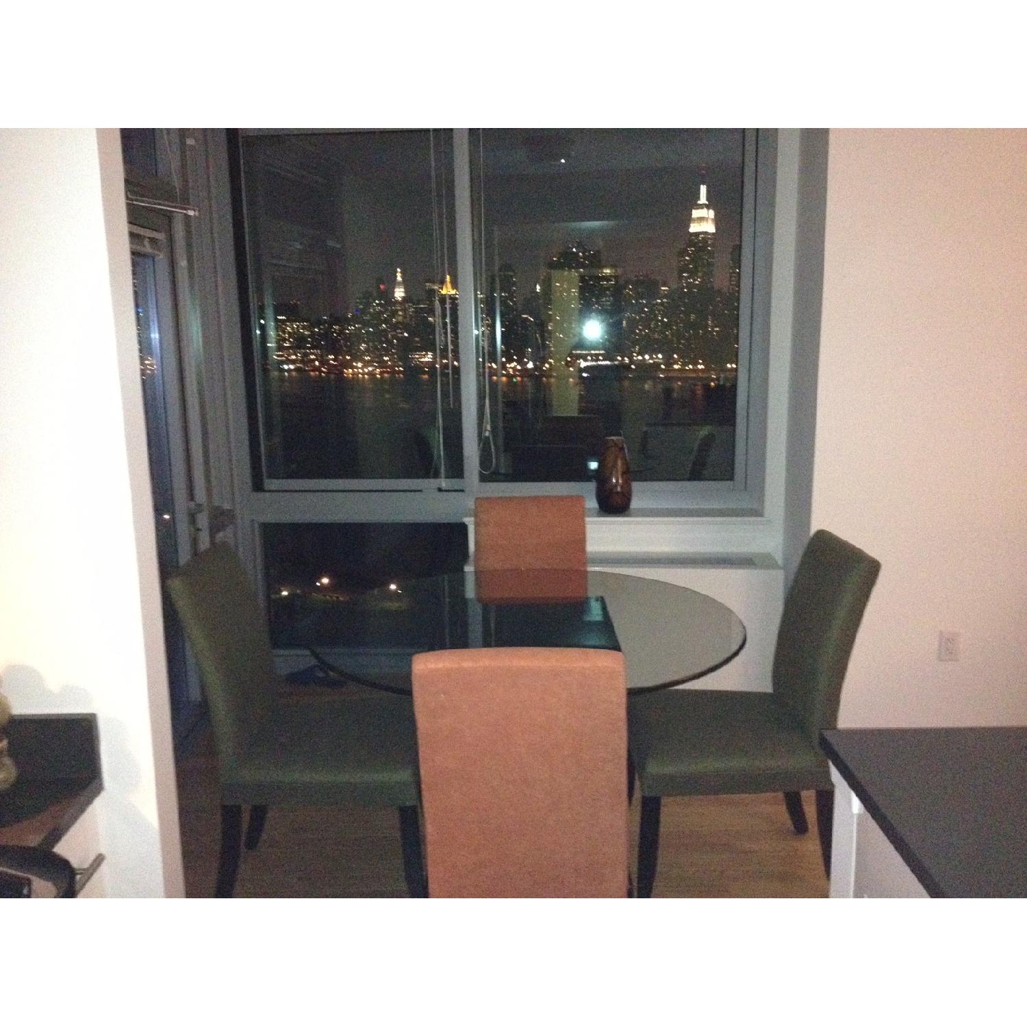 Macy's Mirrored Round Dining Room Table w/ 4 Chairs - image-1