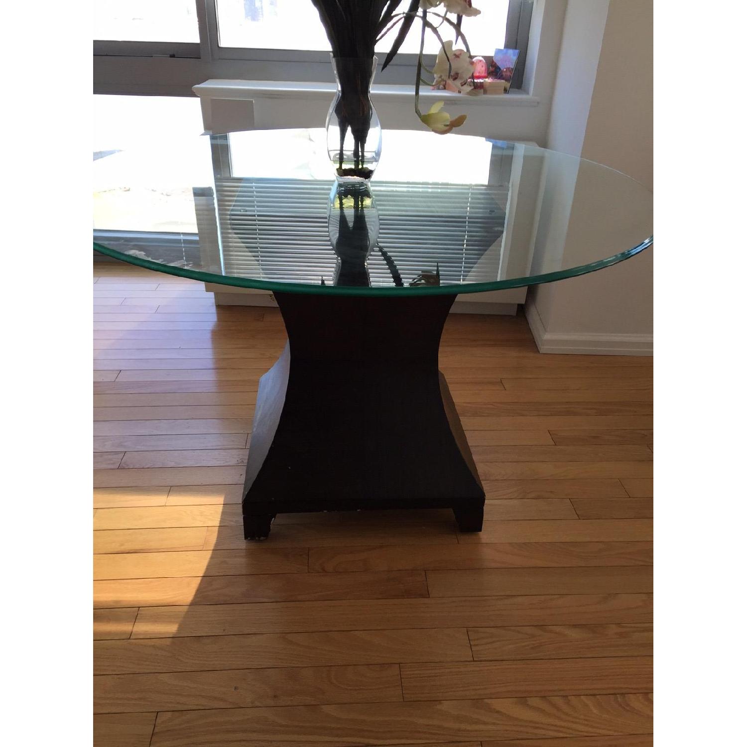 Macy's Mirrored Round Dining Room Table w/ 4 Chairs - image-4