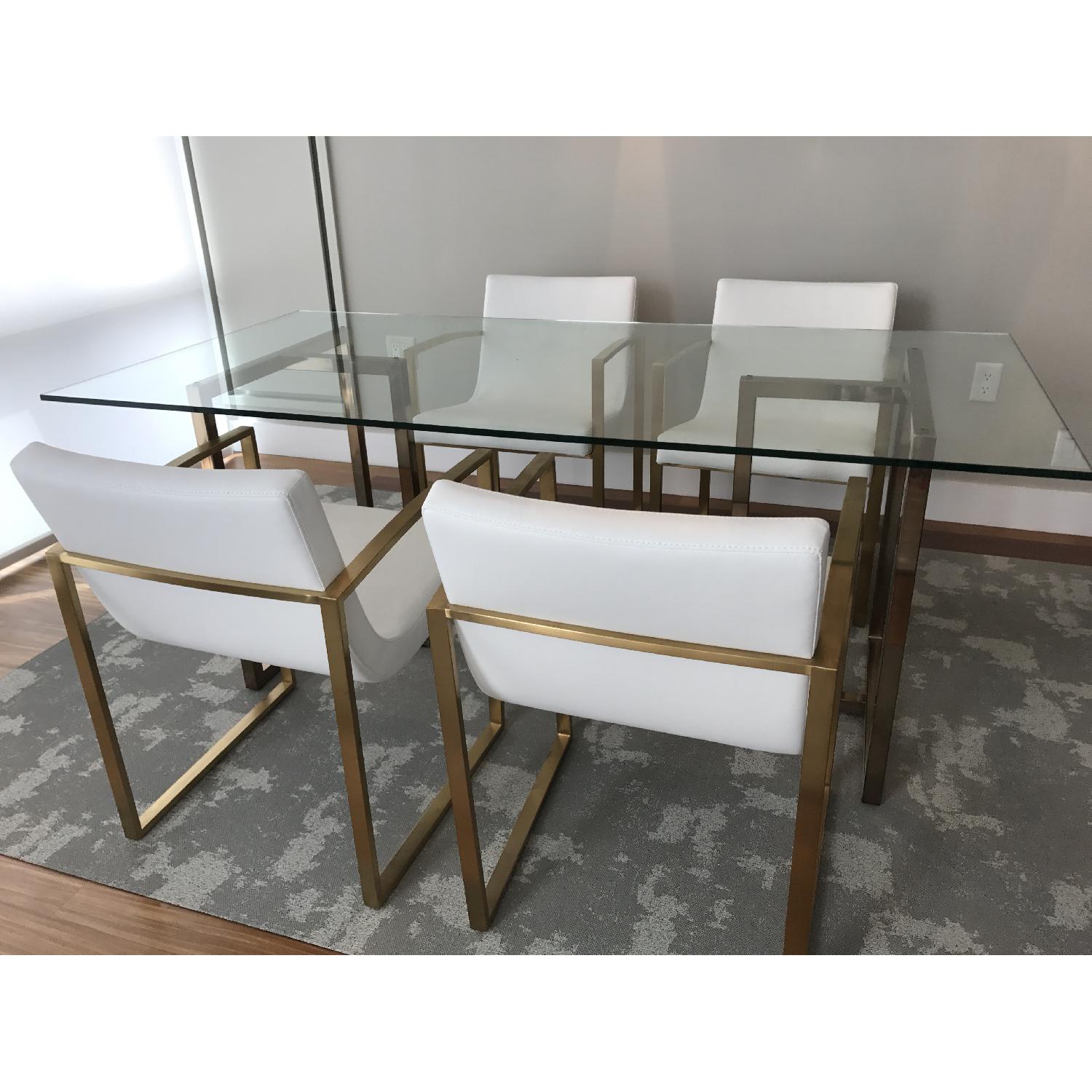 CB2 Silverado Brass Rectangular Dining Table - image-2