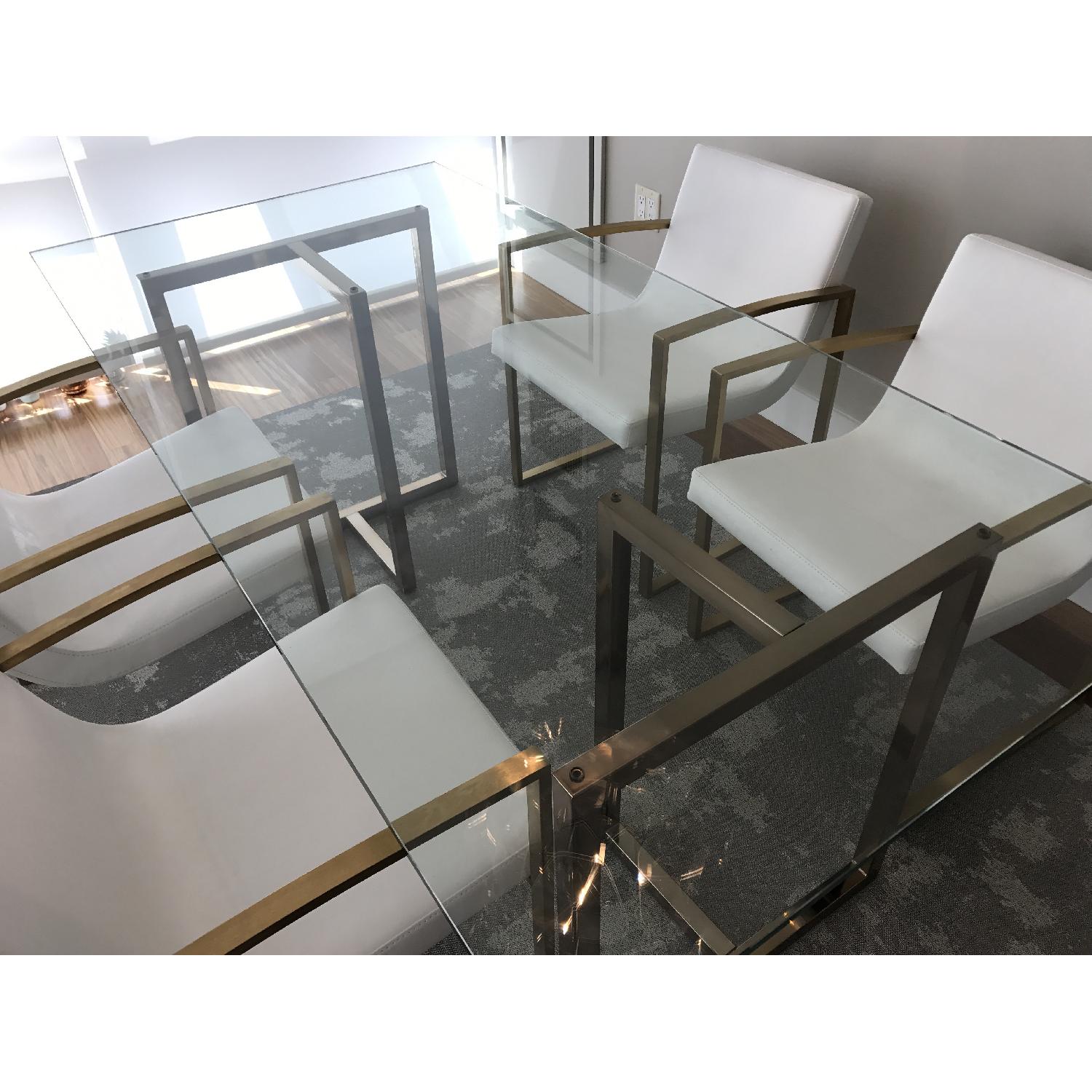 CB2 Silverado Brass Rectangular Dining Table - image-3