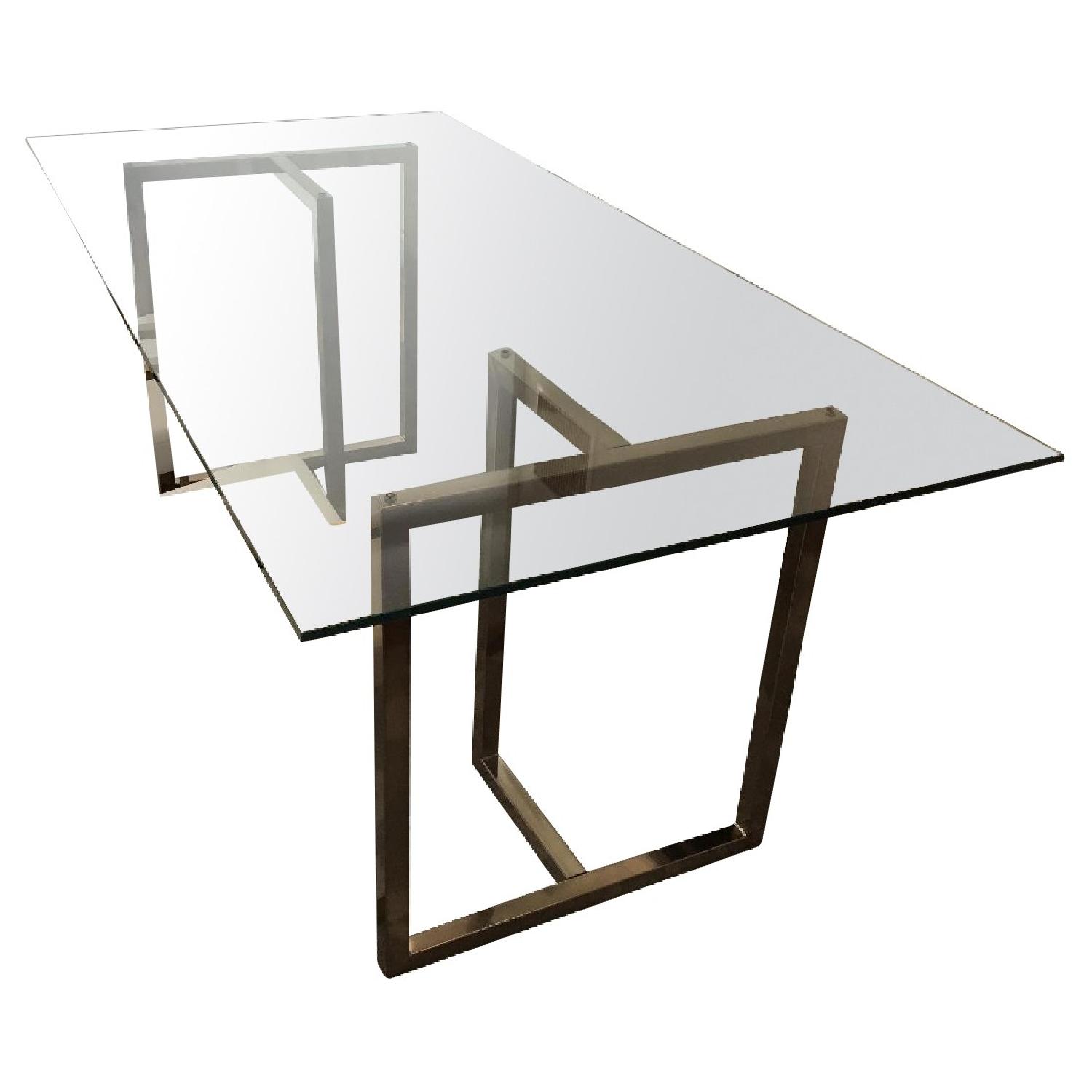 CB2 Silverado Brass Rectangular Dining Table - image-0