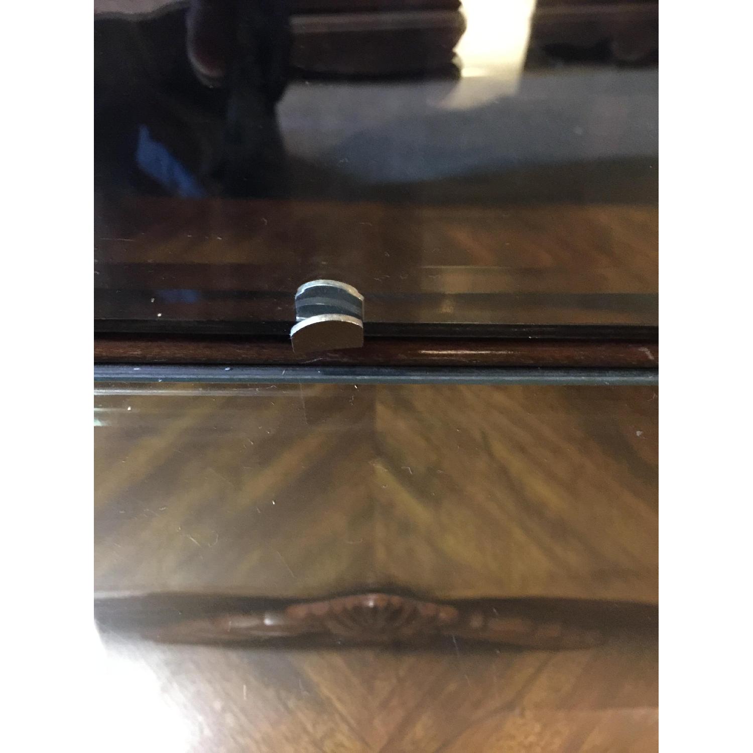 Antique 1930s Art Deco Waterfall Vanity Dresser w/ Original Handles & Beverly Etched Mirror - image-19