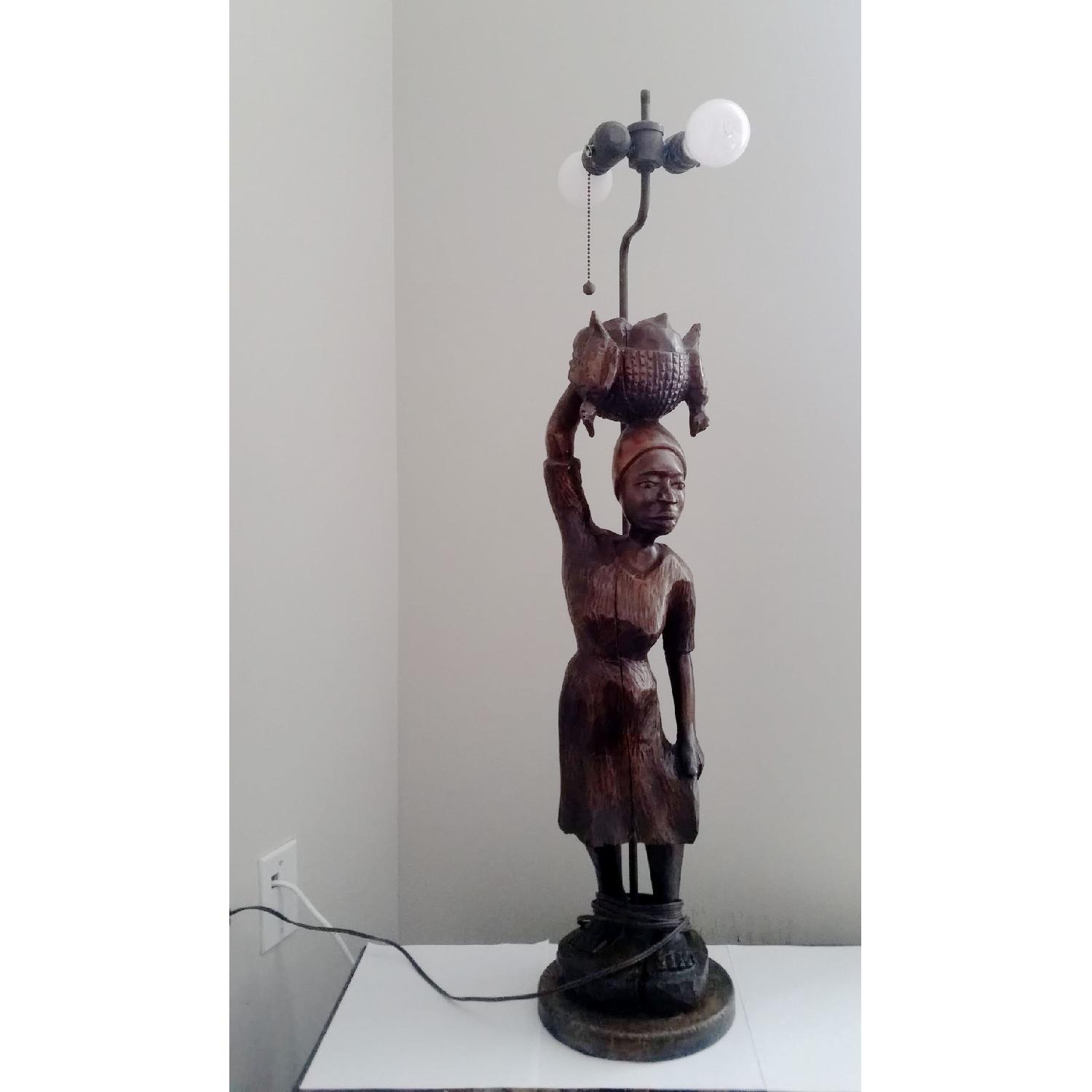 Antique African Statue Lamp AptDeco