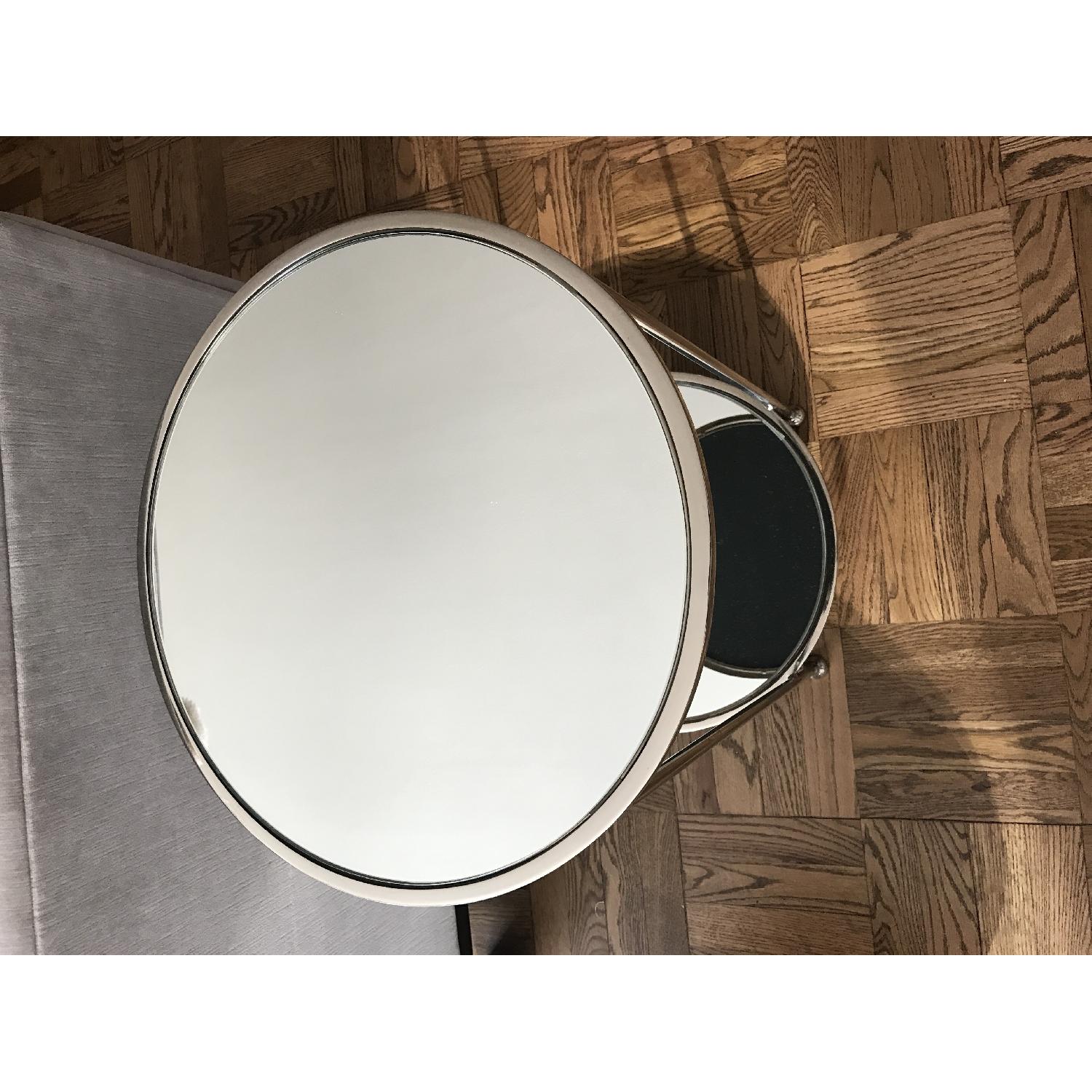 Two Tier Mirrored Round Side Table - image-3