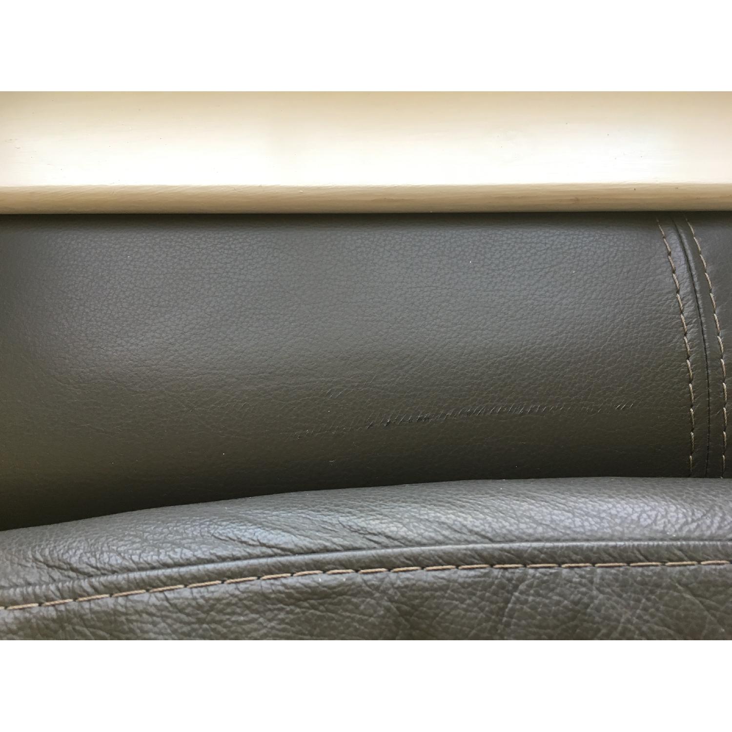 Contemporary Charcoal Leather Sofa - image-6