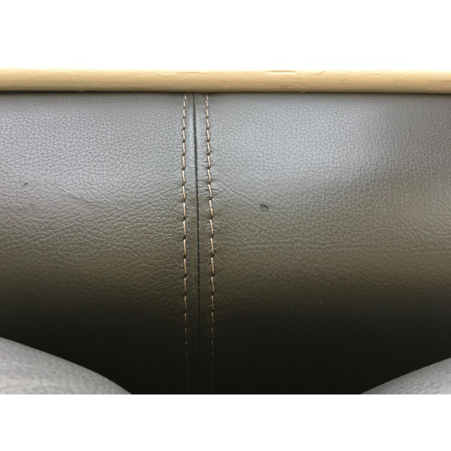 Contemporary Charcoal Leather Sofa - image-7