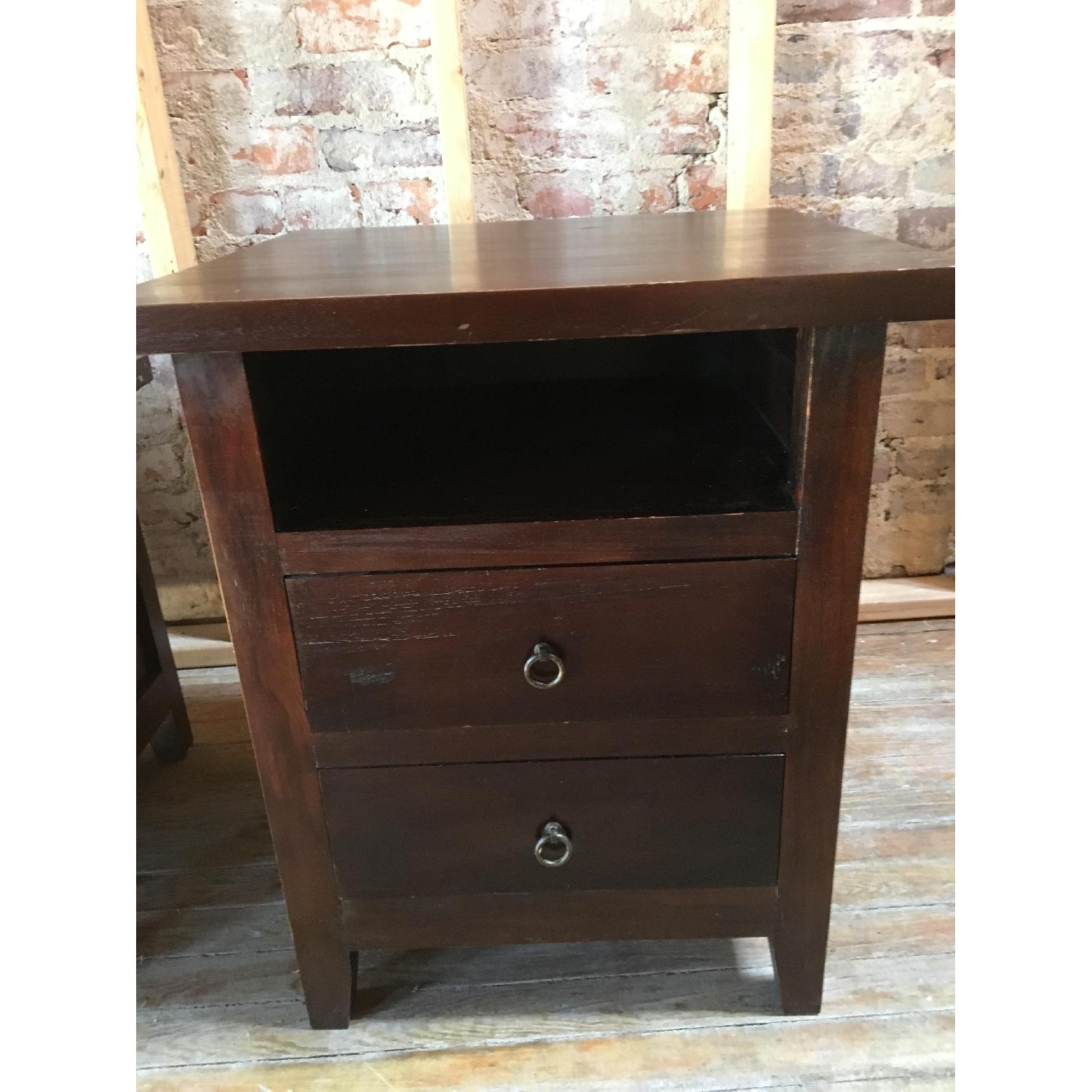 Crate & Barrel Plantation Teak Coffee Table + End Table - image-1