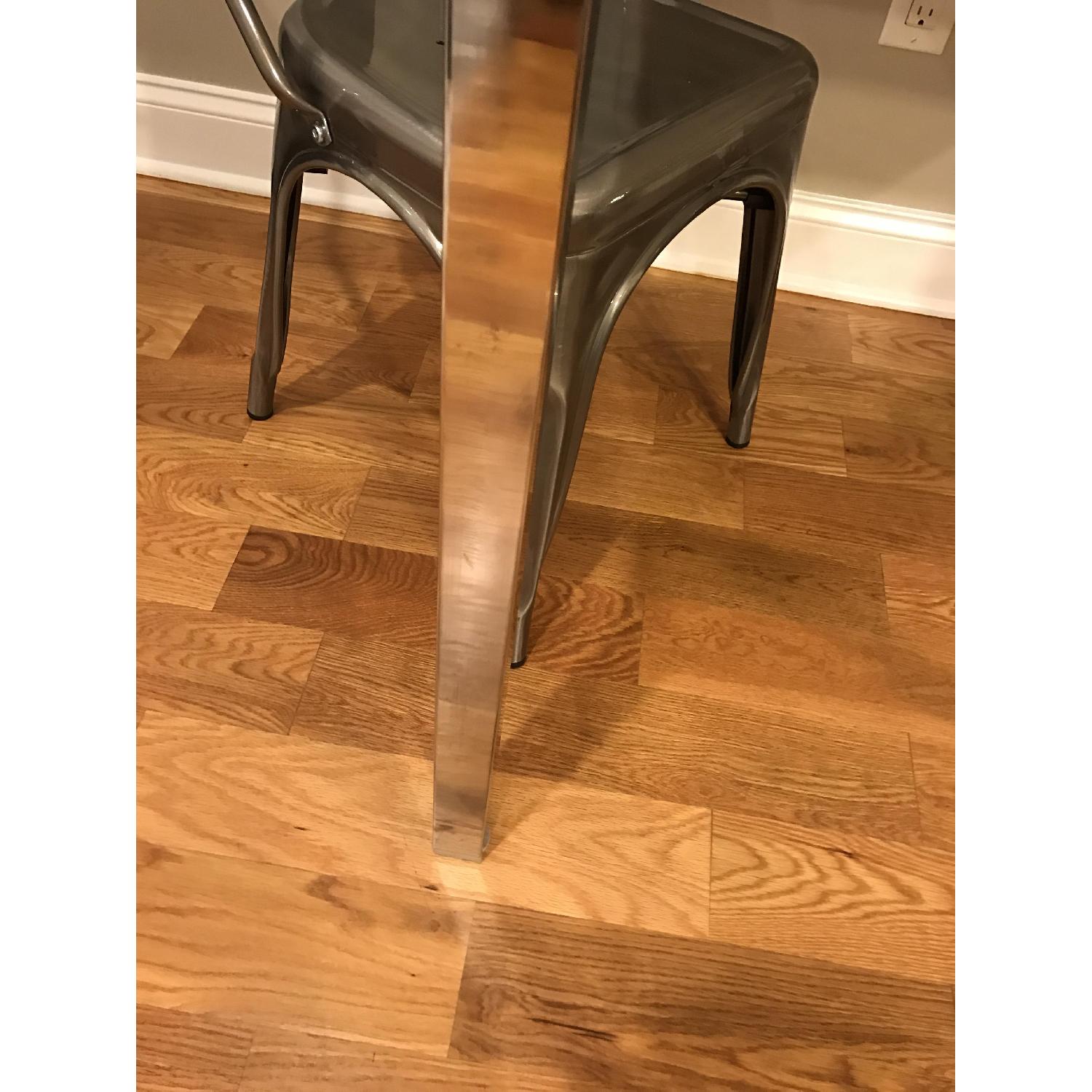 Ikea Frosted Glass Dining Table w/ 2 Vintage Chairs - image-3