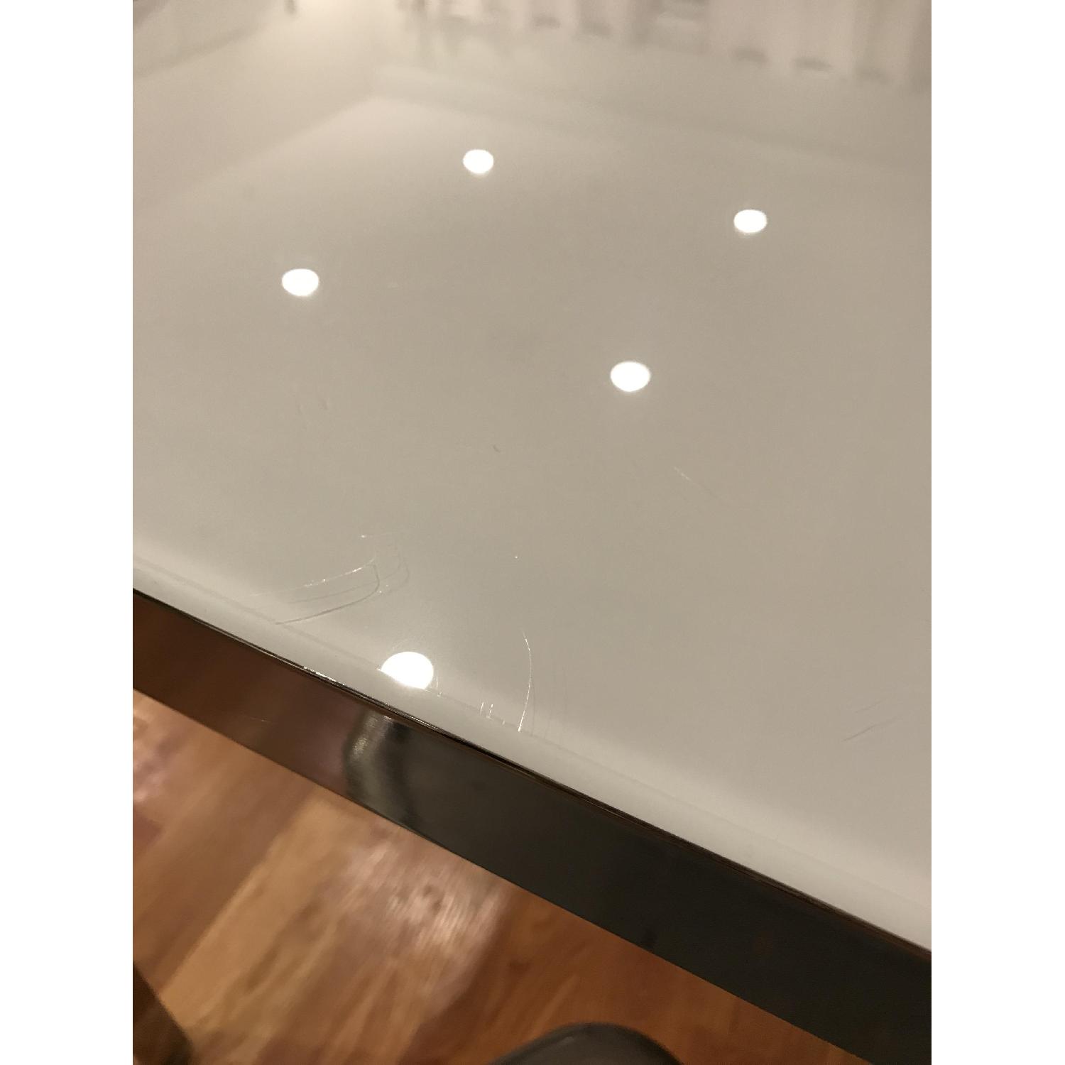 Ikea Frosted Glass Dining Table w/ 2 Vintage Chairs - image-4