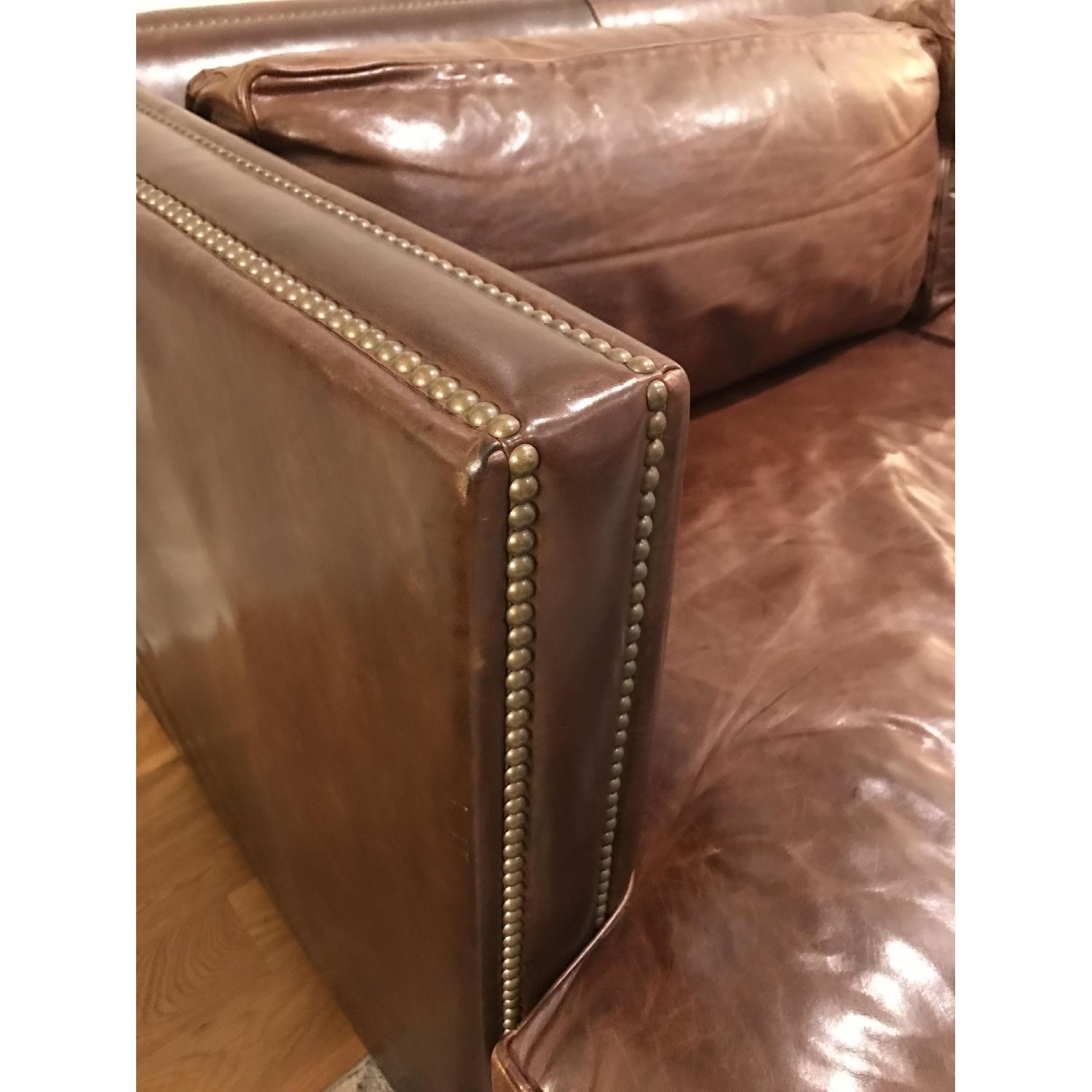 Restoration Hardware Easton Brompton Cocoa Leather Sofa AptDeco