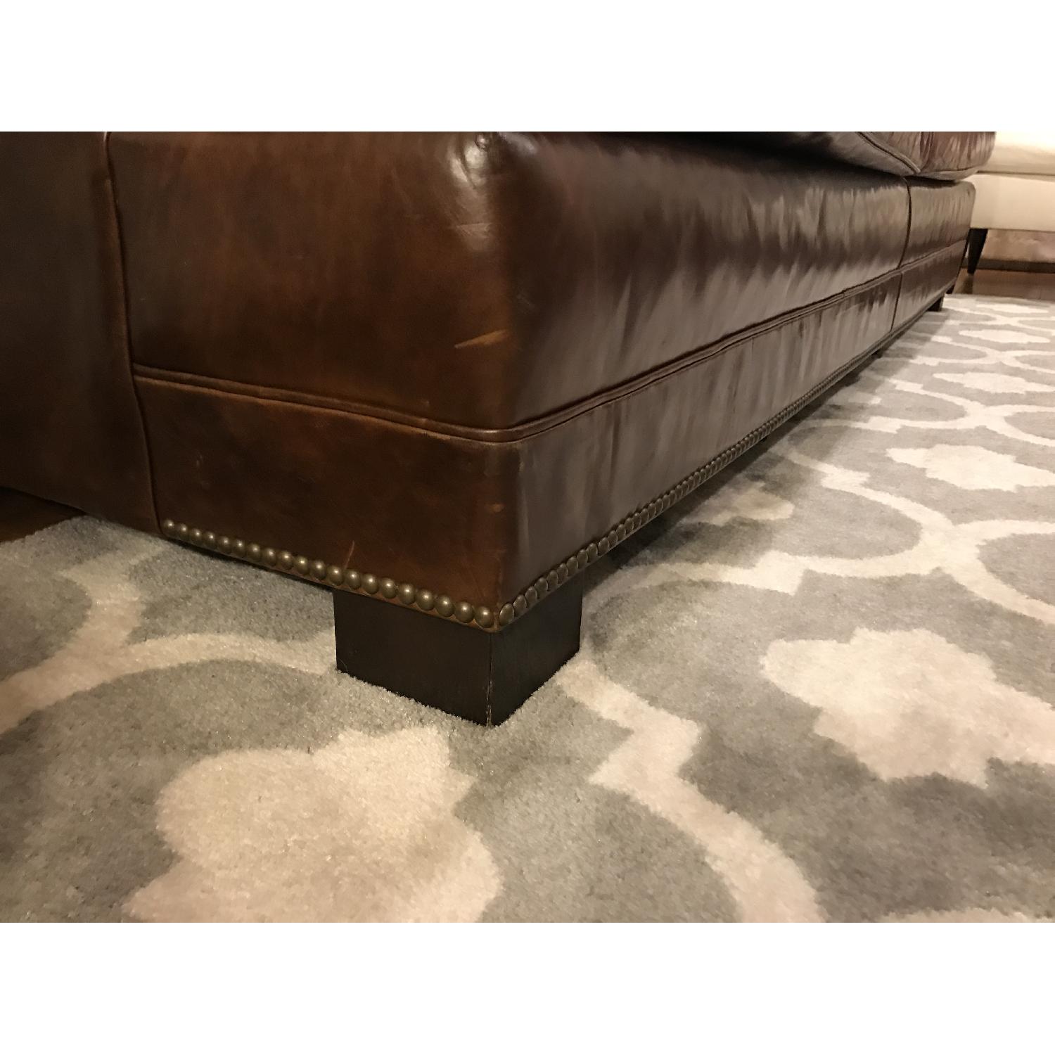 Restoration Hardware Easton Brompton Cocoa Leather Sofa - image-4