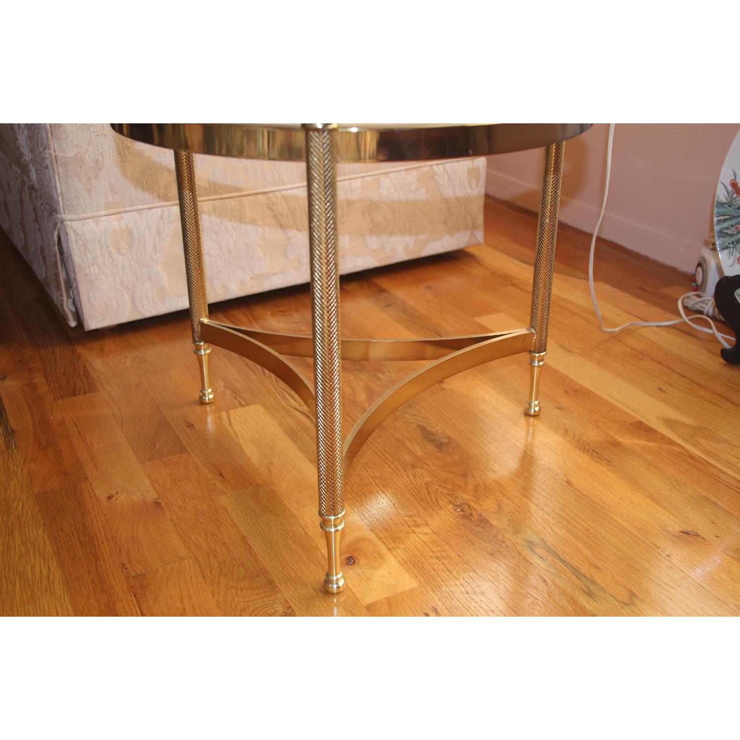 Glass & Brass Round Coffee Table - image-6